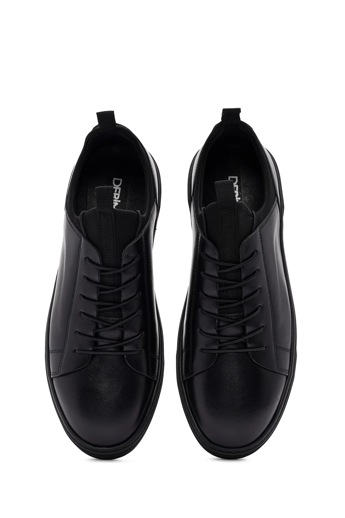 Erkek Siyah Bağcıklı Deri Sneaker - Image 7