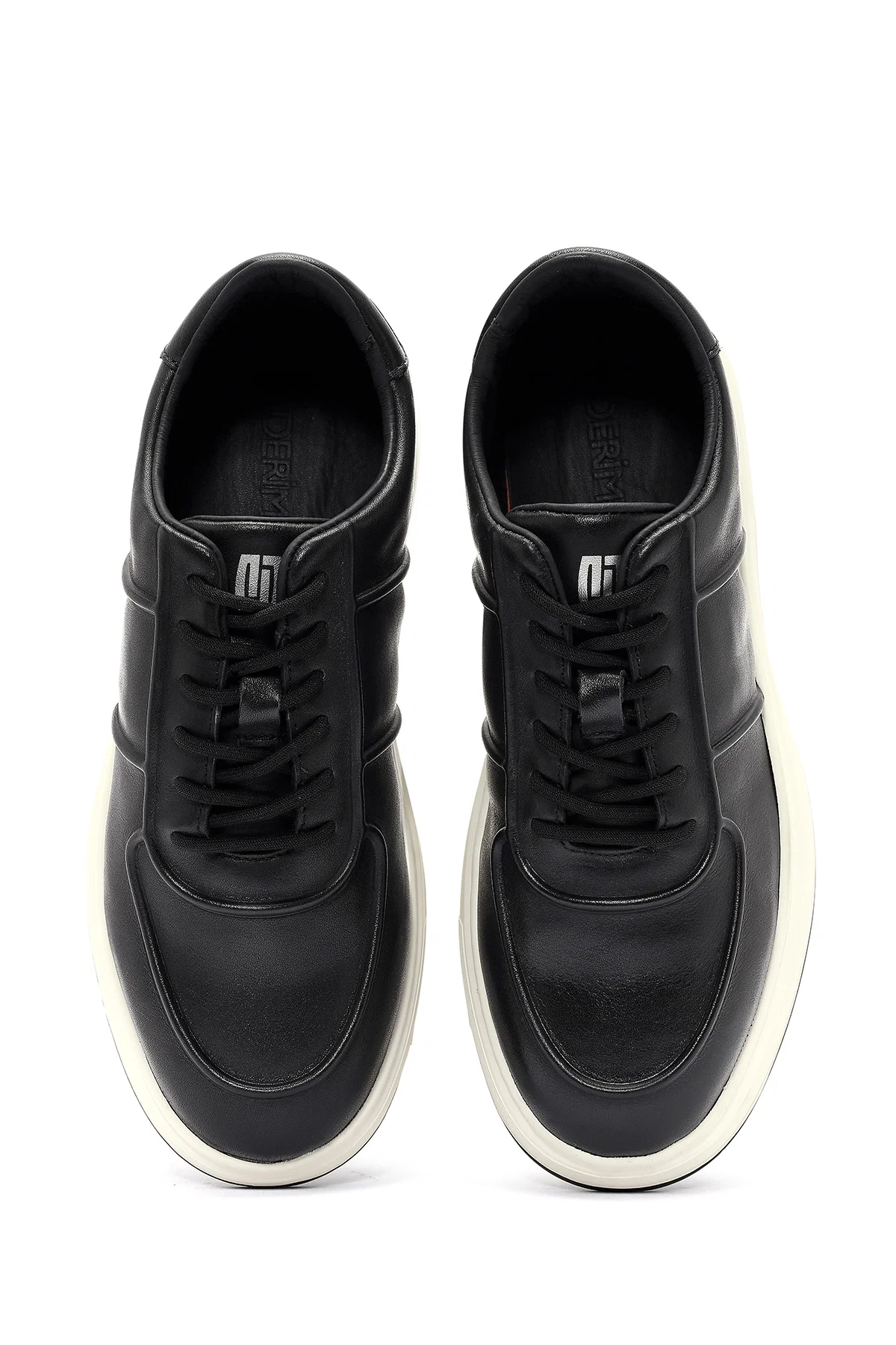 Erkek Siyah Bağcıklı Deri Sneaker - Image 6