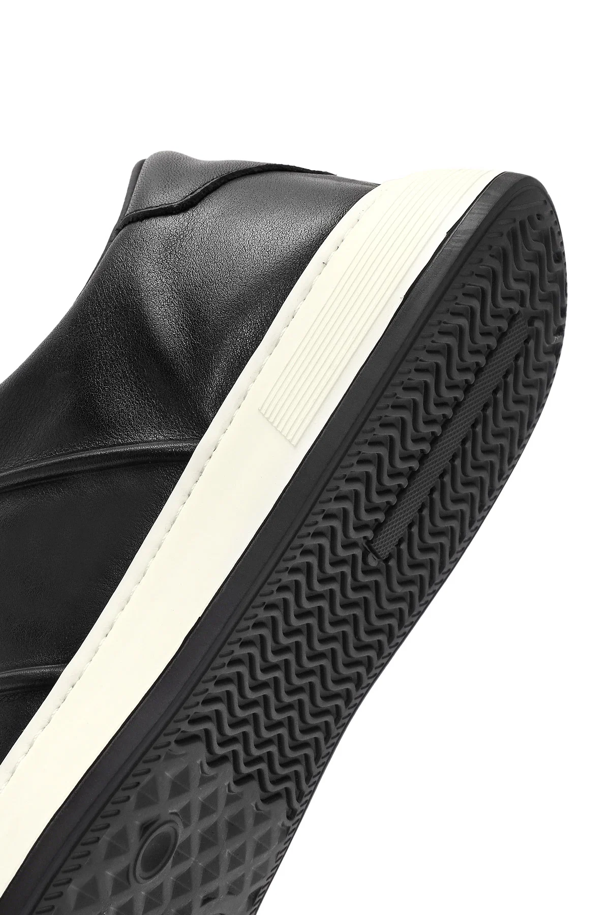 Erkek Siyah Bağcıklı Deri Sneaker - Image 9