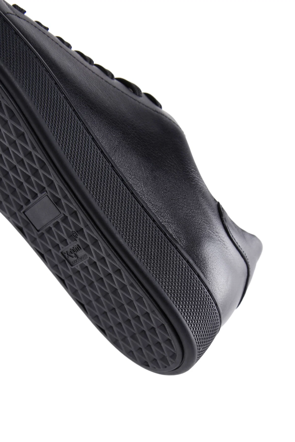 Erkek Siyah Bağcıklı Deri Sneaker - Image 7