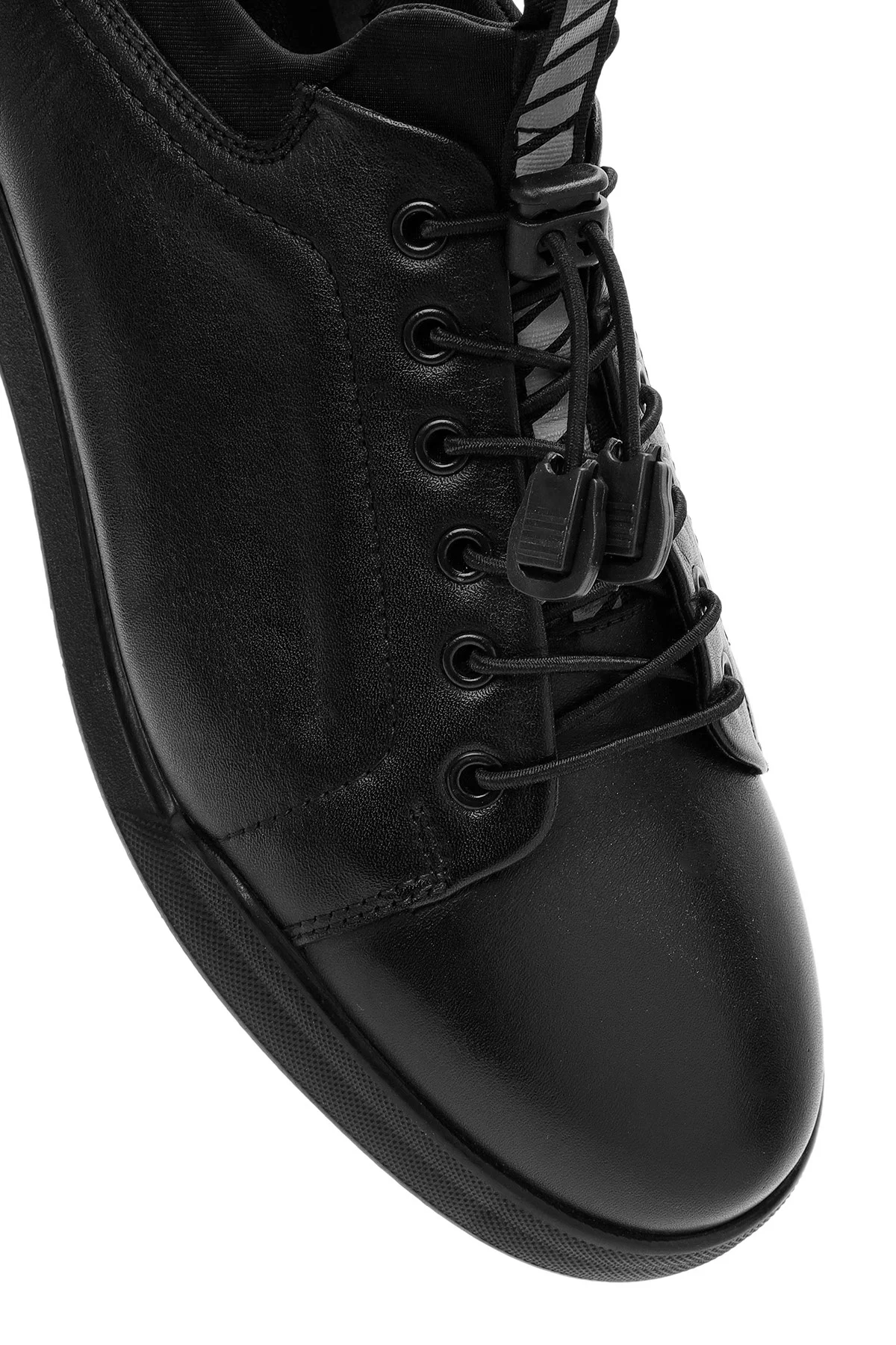 Erkek Siyah Bağcıklı Deri Sneaker - Image 11