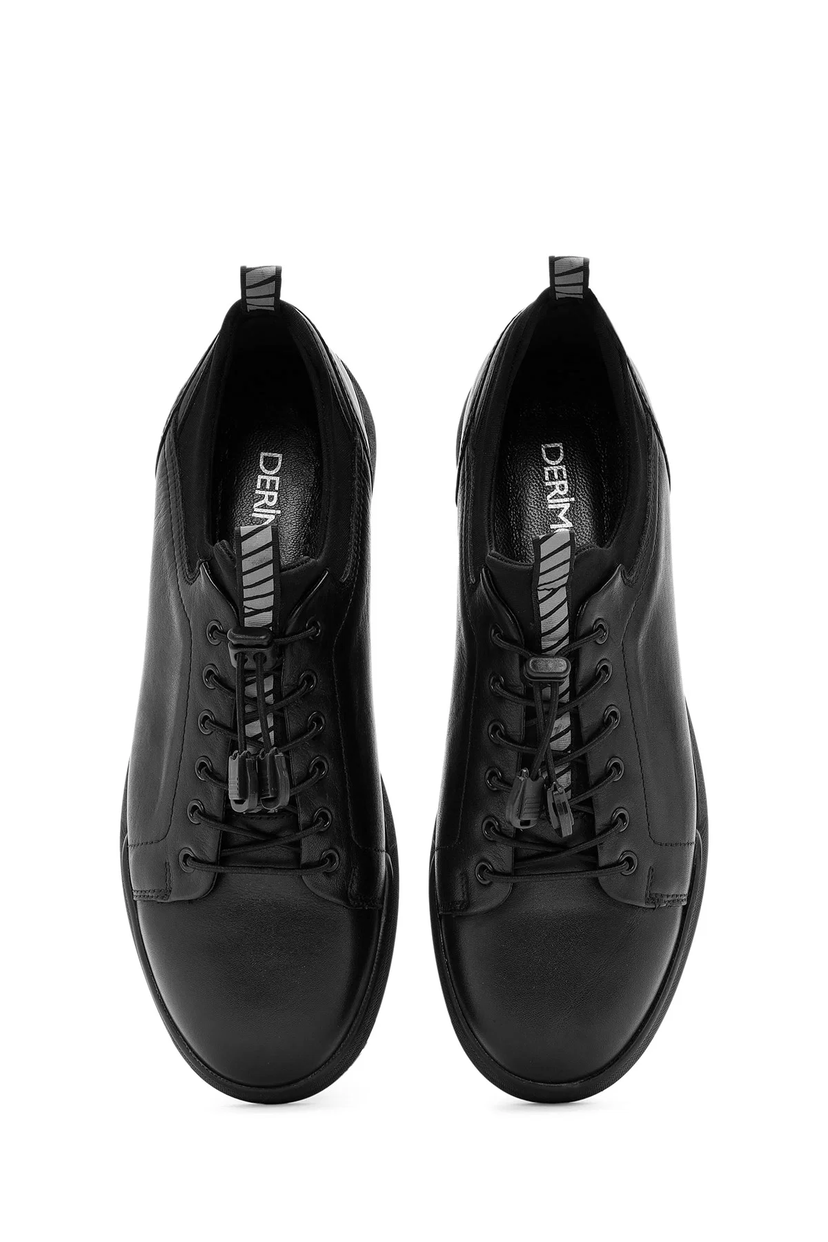 Erkek Siyah Bağcıklı Deri Sneaker - Image 7