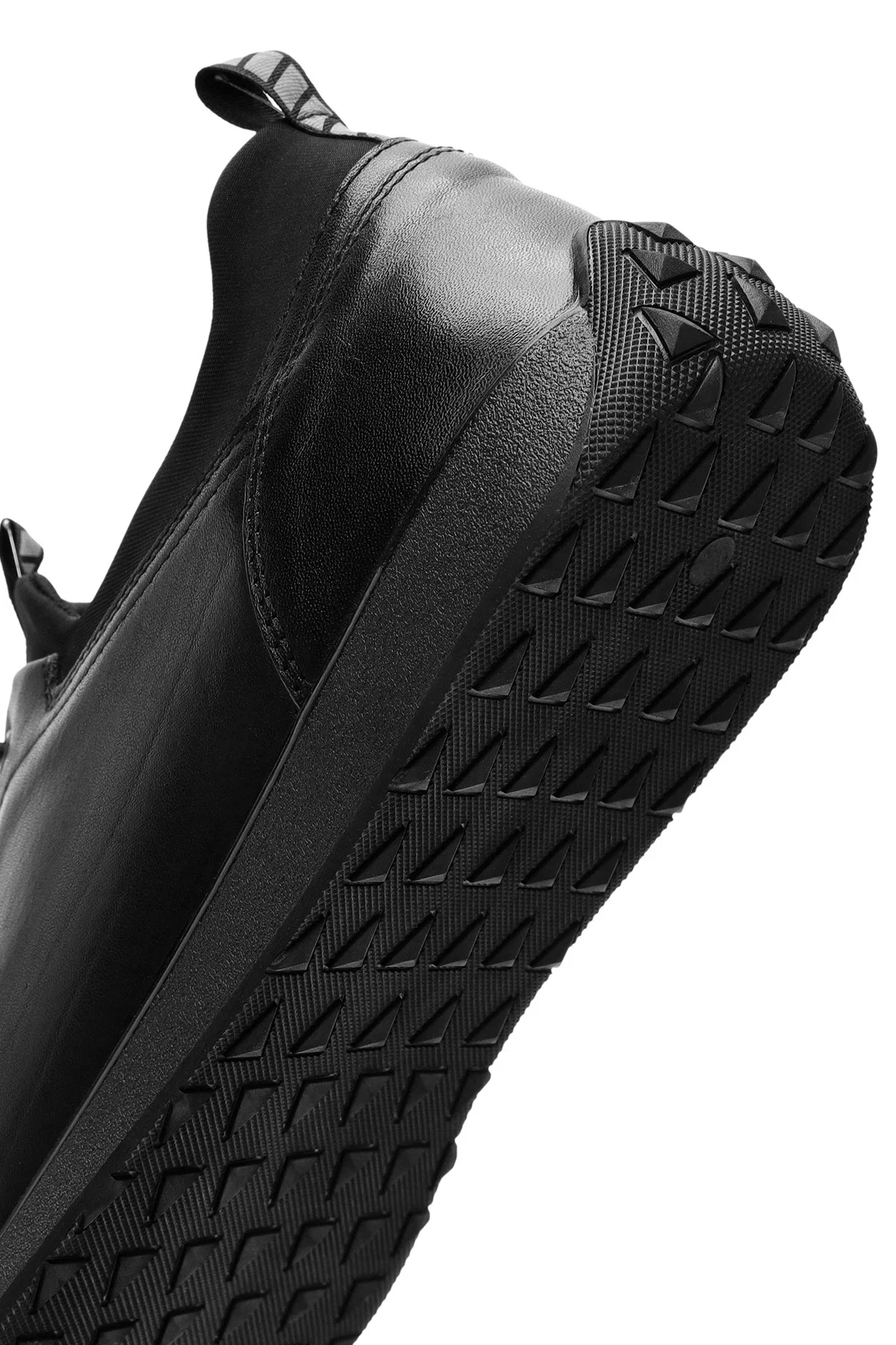Erkek Siyah Bağcıklı Deri Sneaker - Image 8