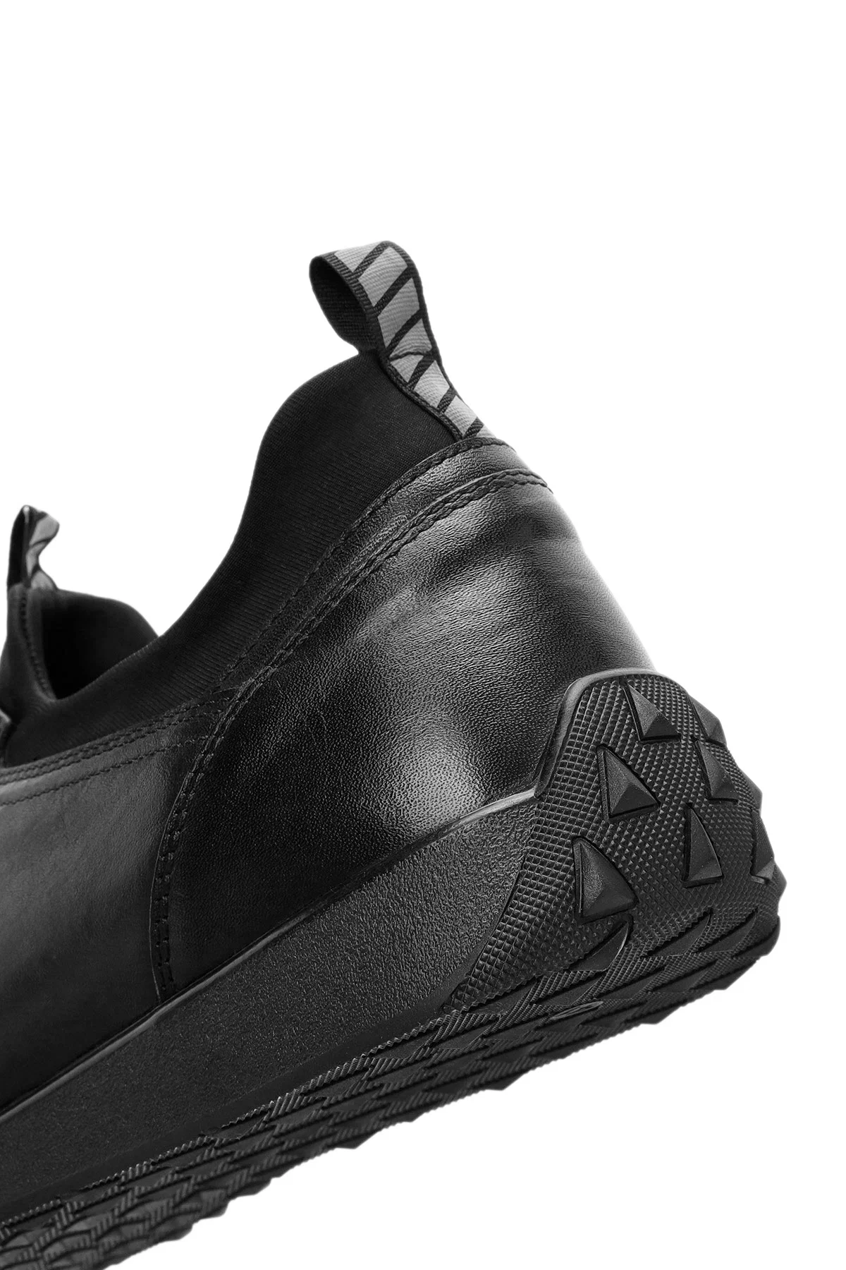 Erkek Siyah Bağcıklı Deri Sneaker - Image 9