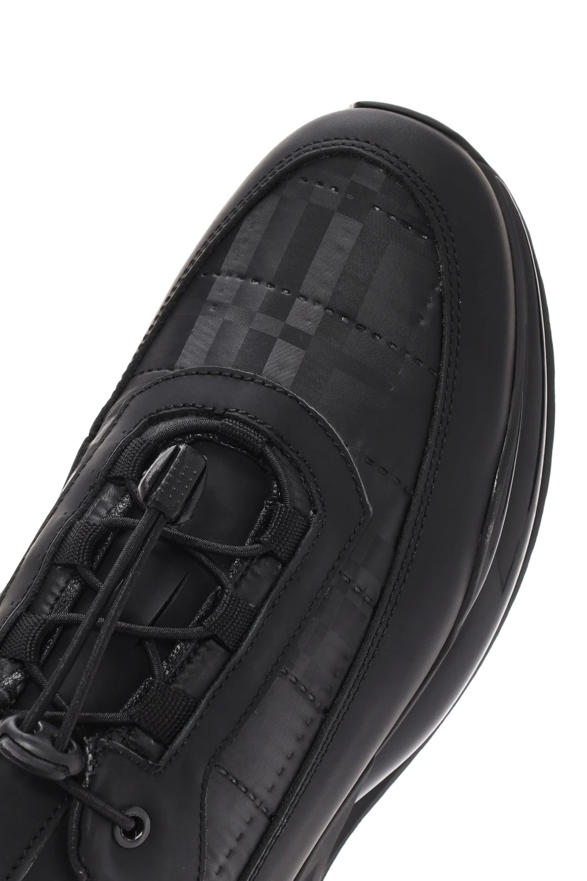 Erkek Siyah bağcıklı Deri Sneaker - Image 10