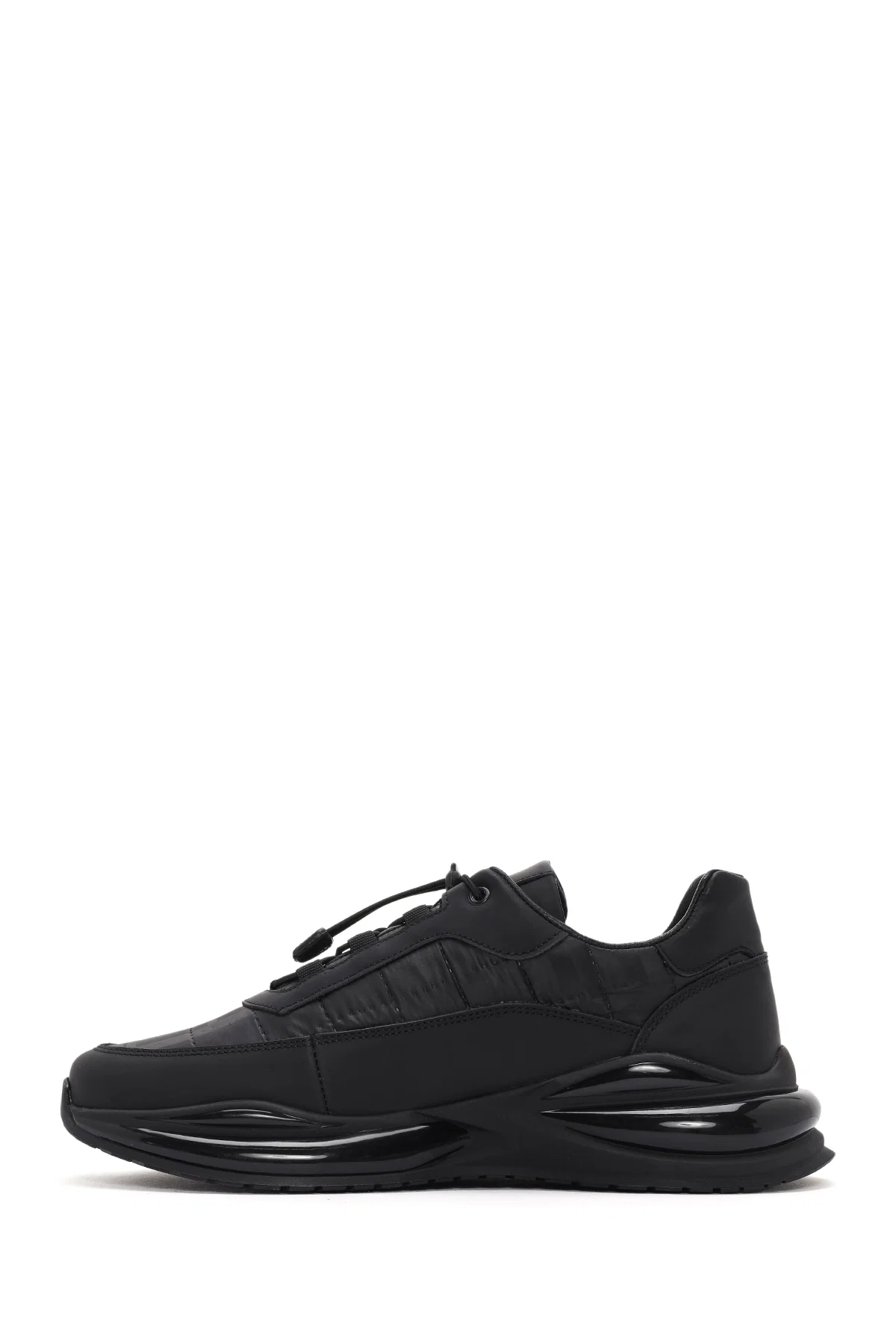 Erkek Siyah bağcıklı Deri Sneaker - Image 2