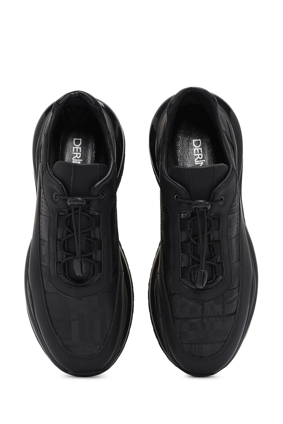 Erkek Siyah bağcıklı Deri Sneaker - Image 7