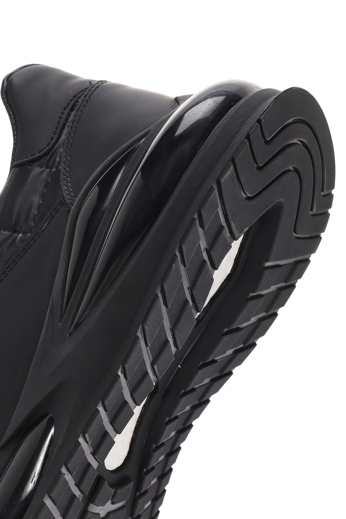 Erkek Siyah bağcıklı Deri Sneaker - Image 8