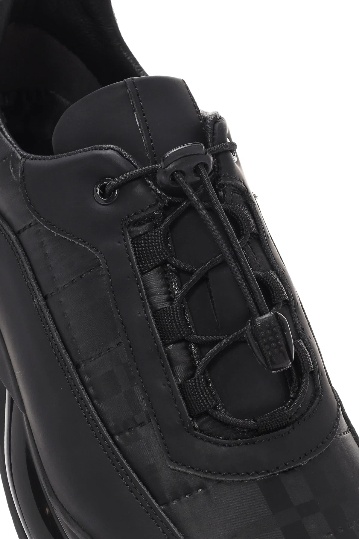 Erkek Siyah bağcıklı Deri Sneaker - Image 9