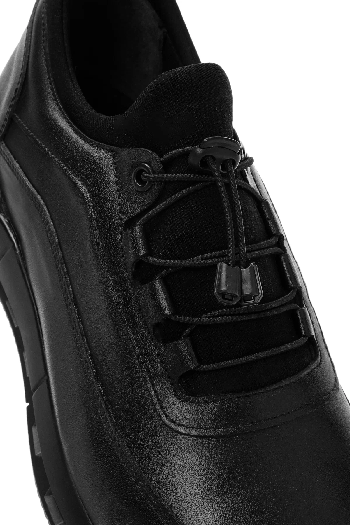 Erkek Siyah Bağcıklı Deri Sneaker - Image 10