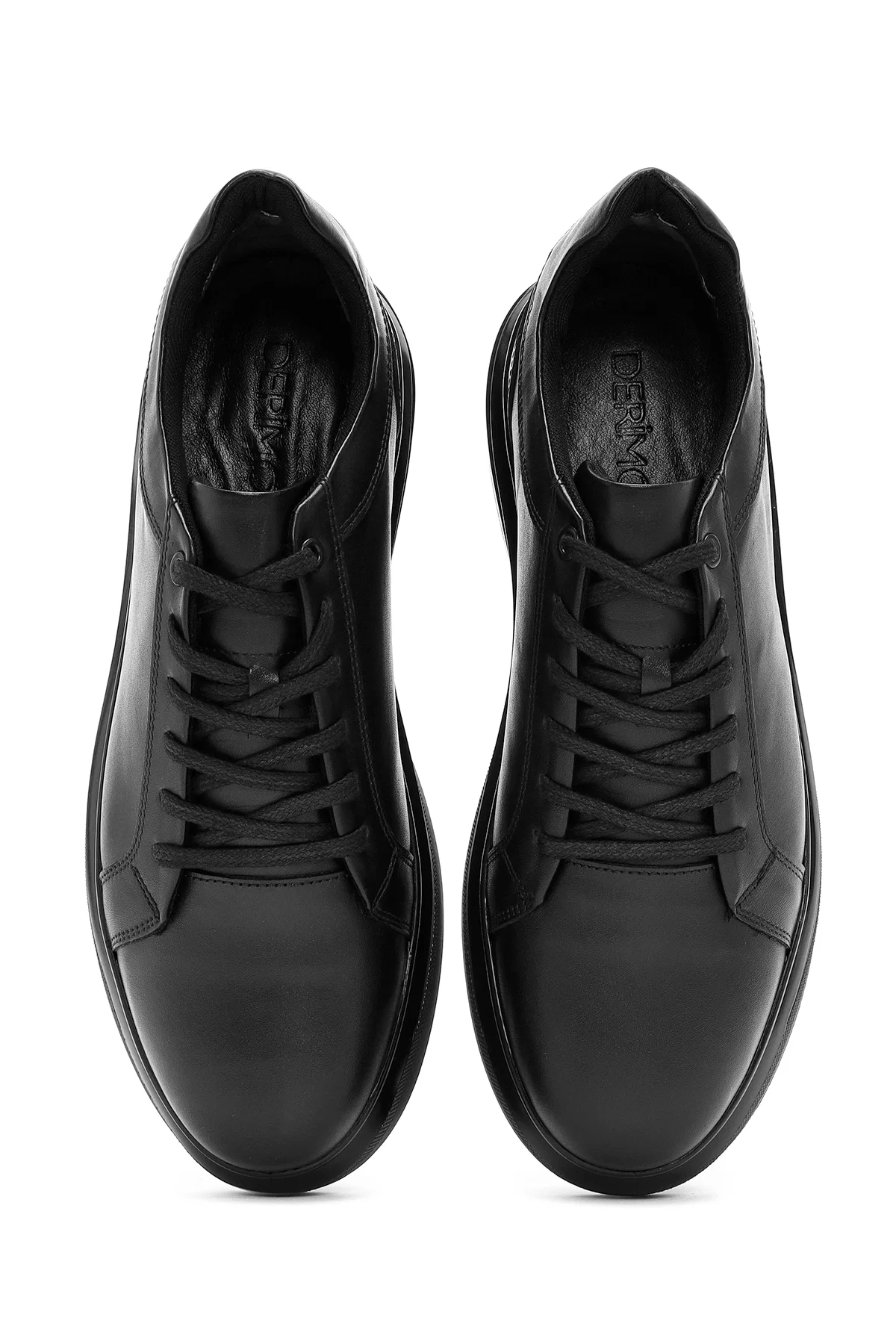 Erkek Siyah Bağcıklı Deri Sneaker - Image 7