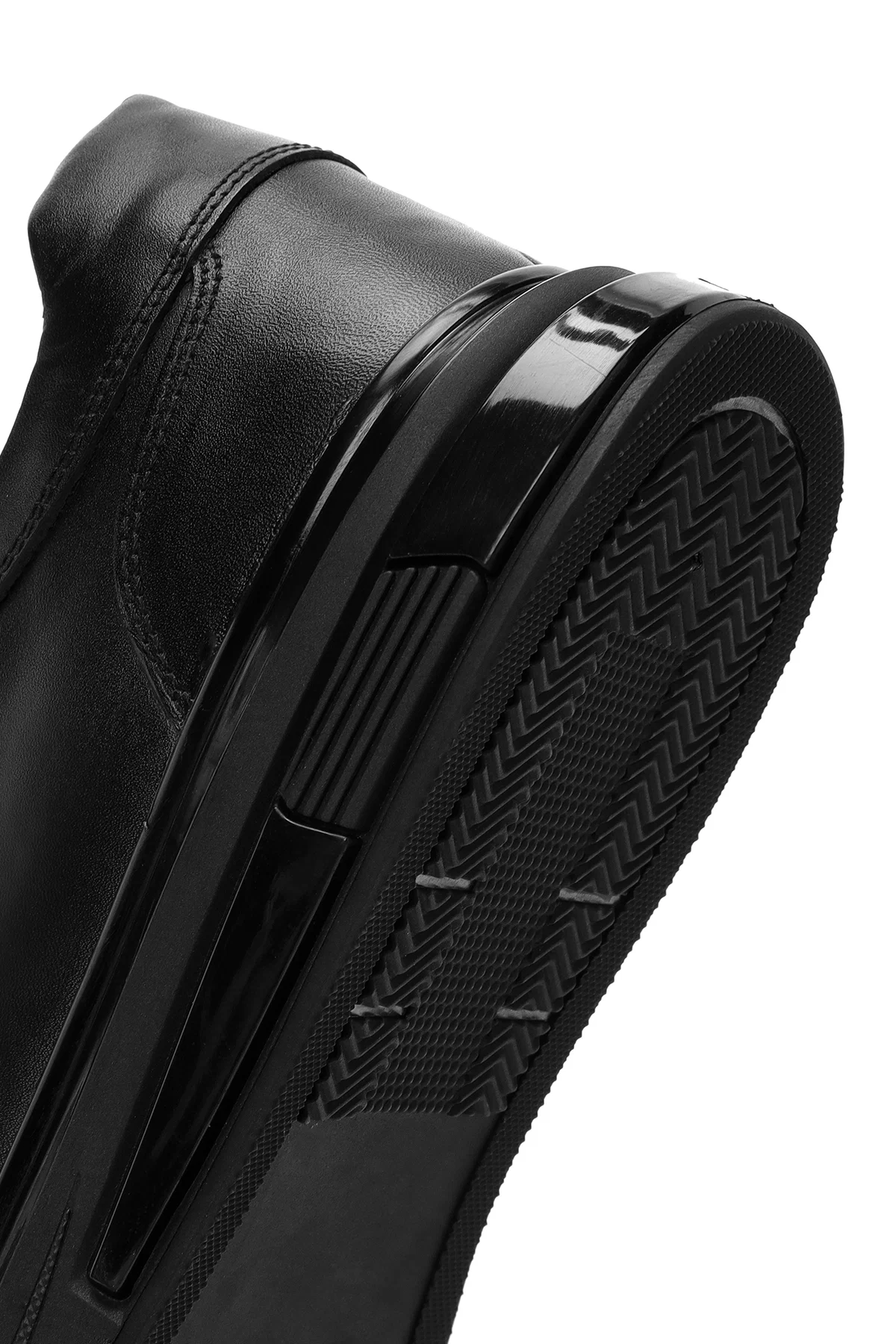 Erkek Siyah Bağcıklı Deri Sneaker - Image 8