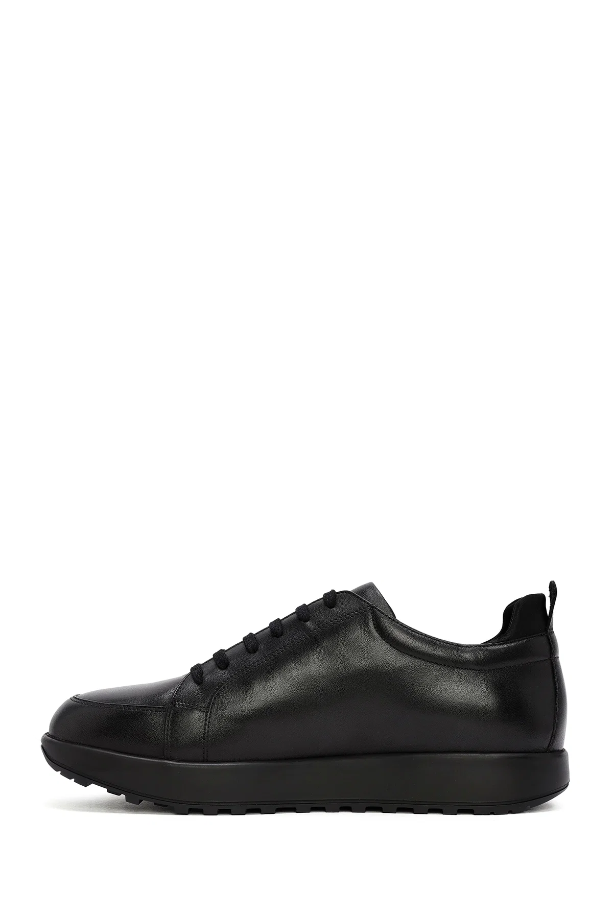 Erkek Siyah bağcıklı Deri Sneaker - Image 2