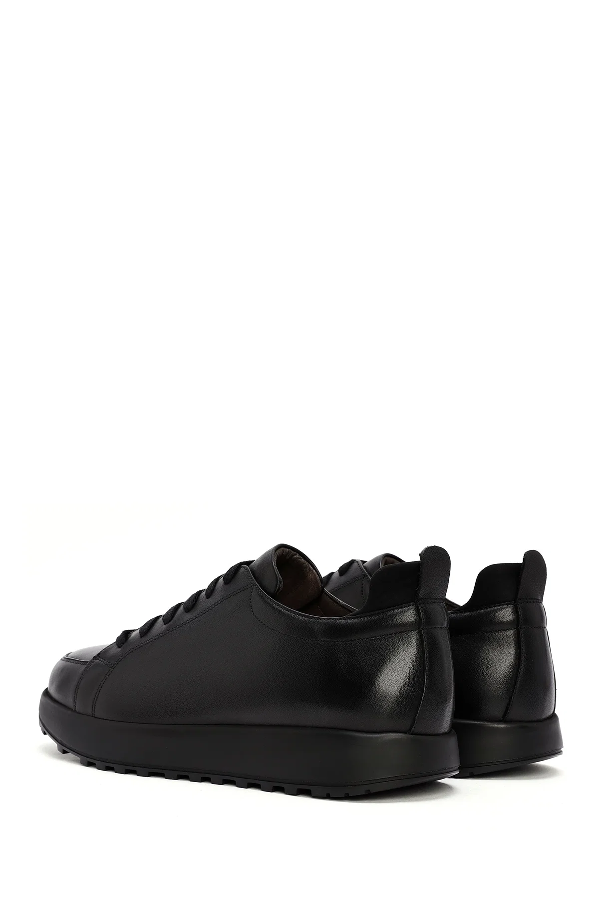 Erkek Siyah bağcıklı Deri Sneaker - Image 5