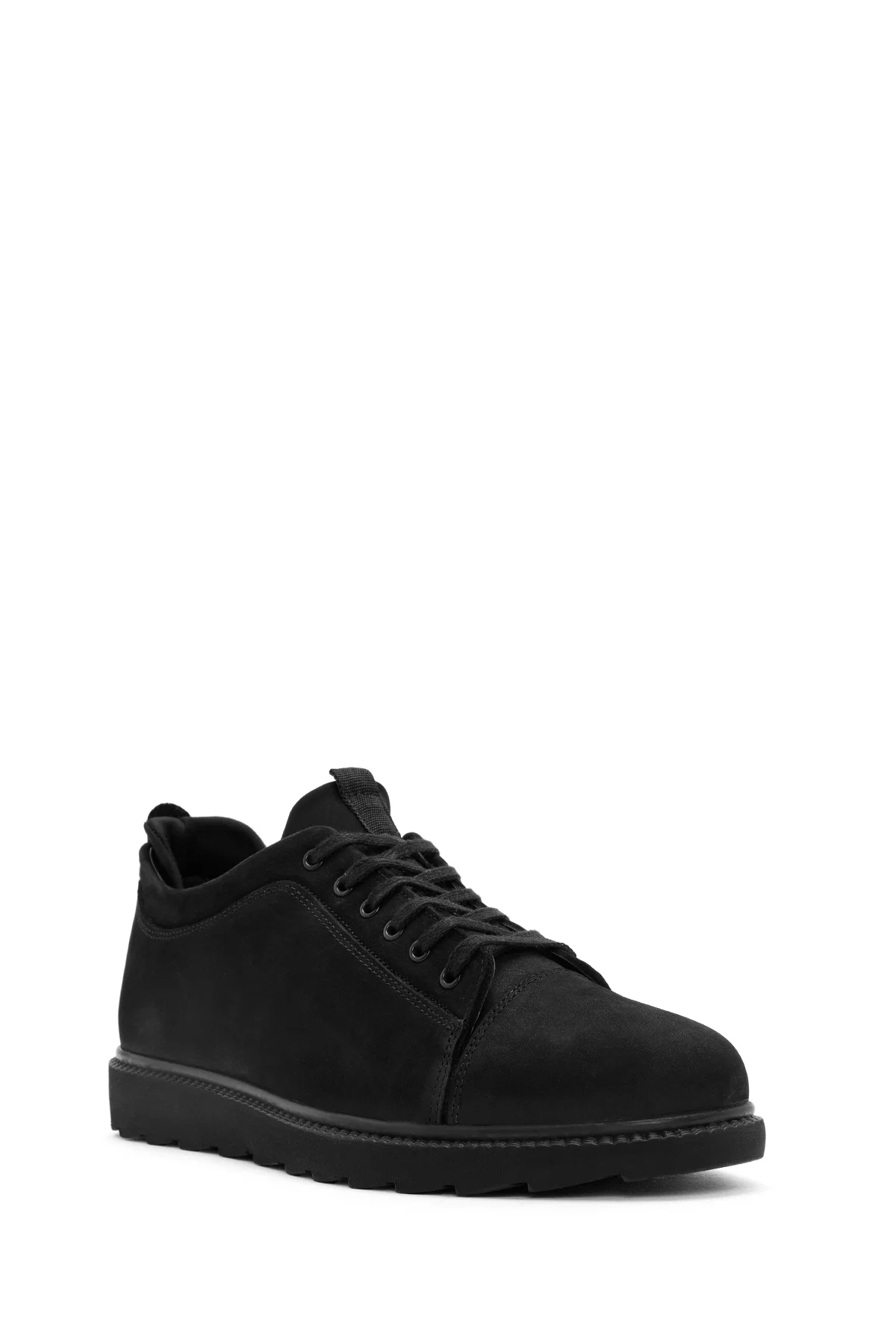 Erkek Siyah Bağcıklı Deri Sneaker - Image 6