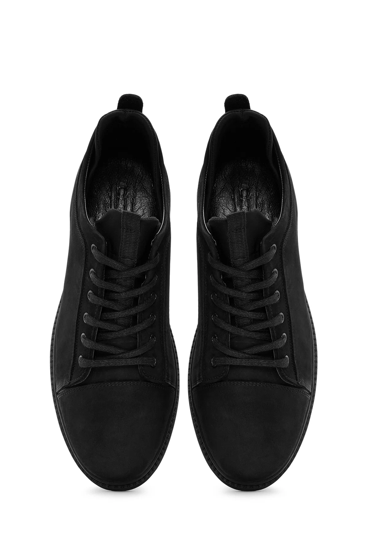 Erkek Siyah Bağcıklı Deri Sneaker - Image 7