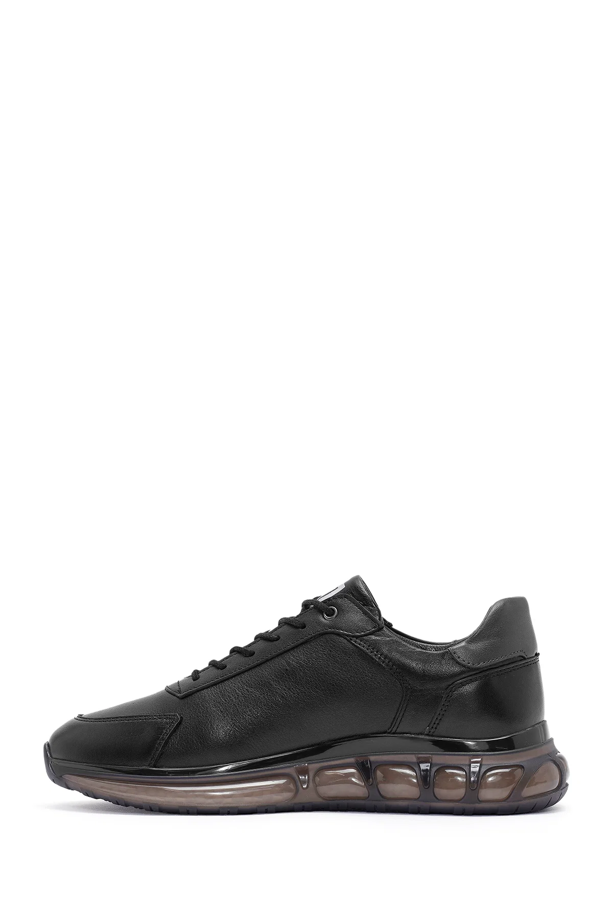 Erkek Siyah Bağcıklı Deri Sneaker - Image 2