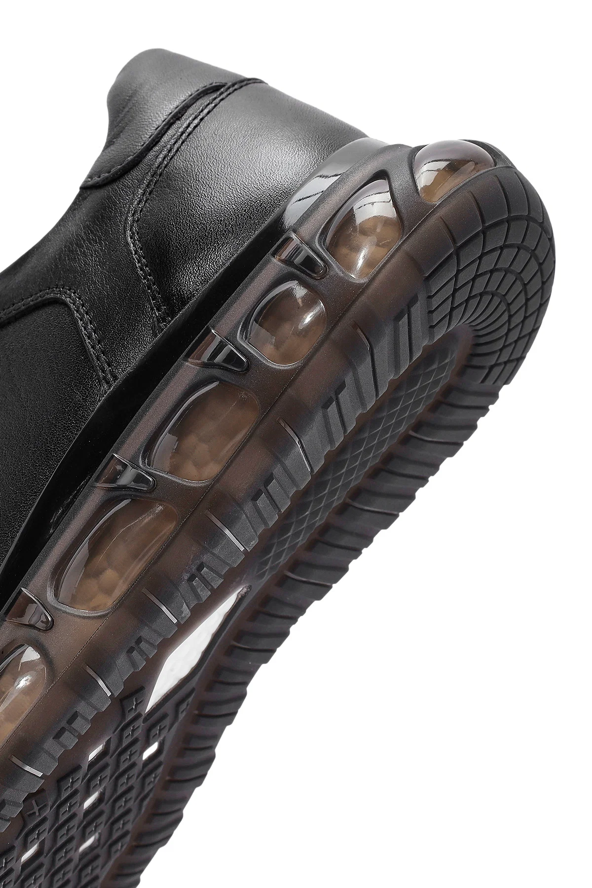 Erkek Siyah Bağcıklı Deri Sneaker - Image 8
