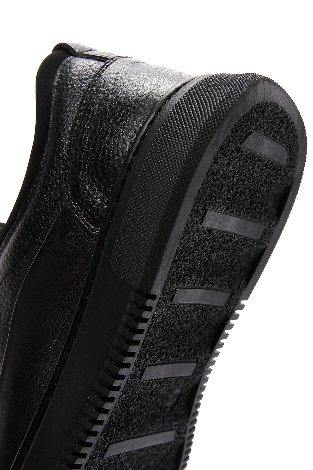 Erkek Siyah Bağcıklı Deri Sneaker - Image 8