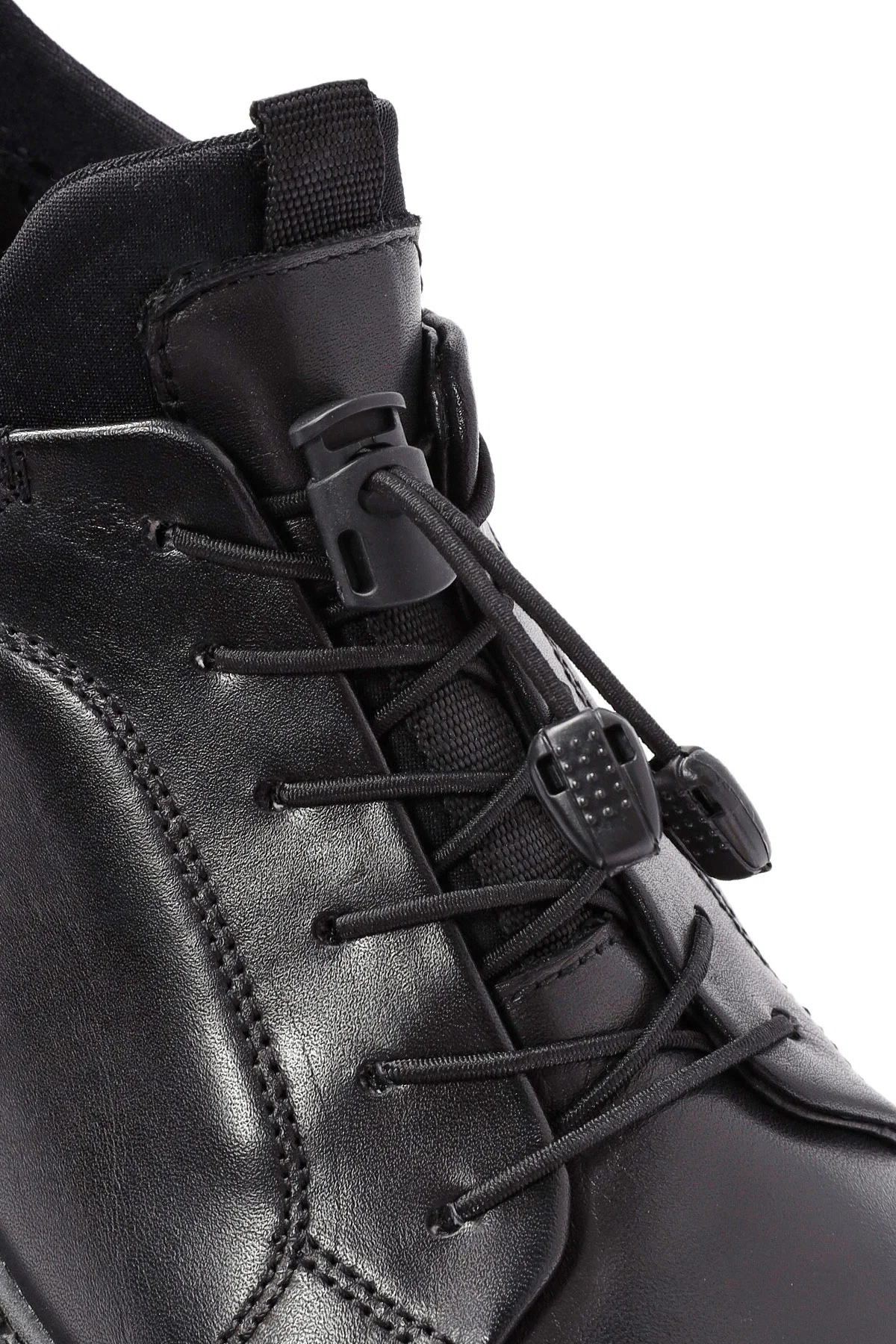 Erkek Siyah Bağcıklı Deri Sneaker - Image 10
