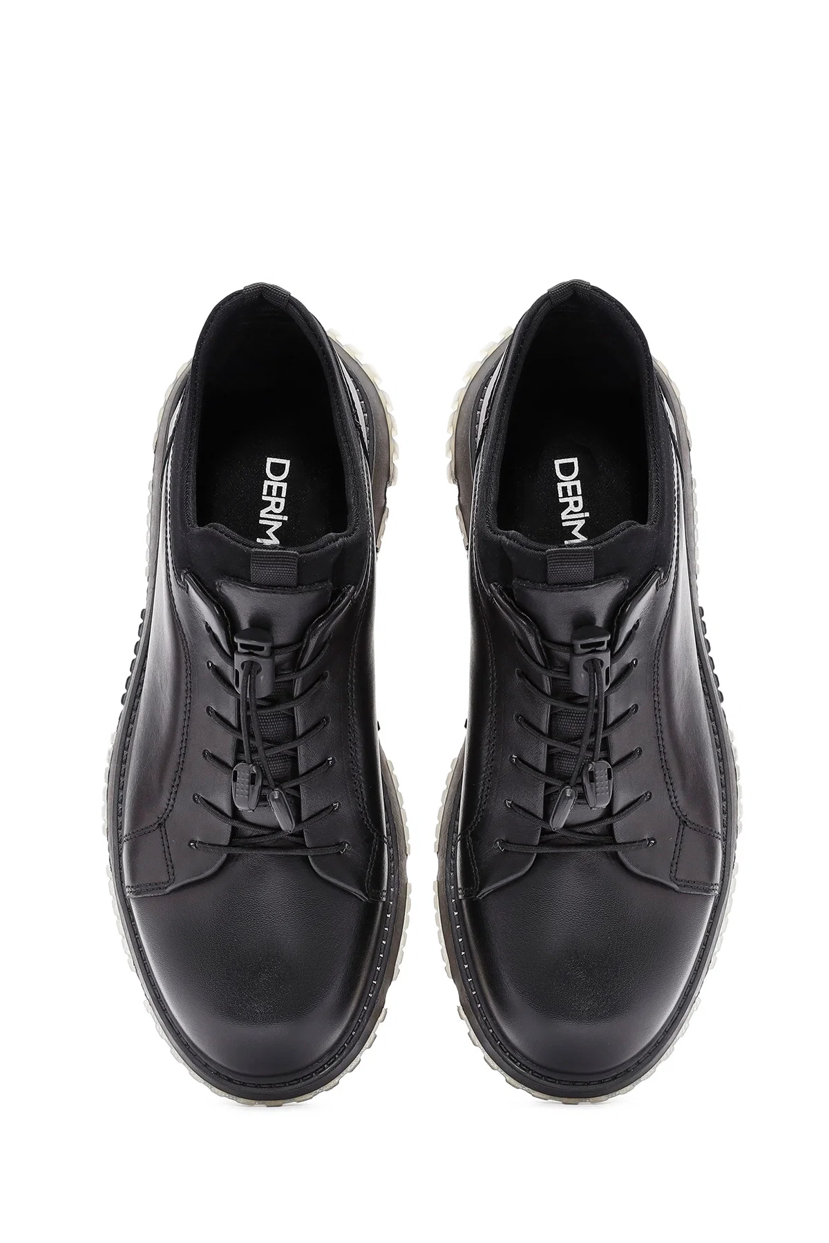 Erkek Siyah Bağcıklı Deri Sneaker - Image 7