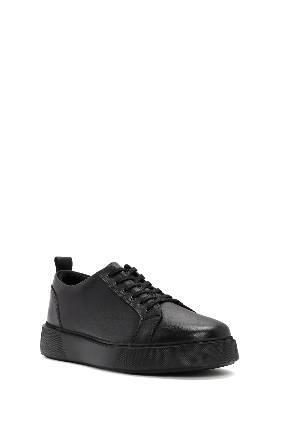 Erkek Siyah Bağcıklı Deri Sneaker - Image 6