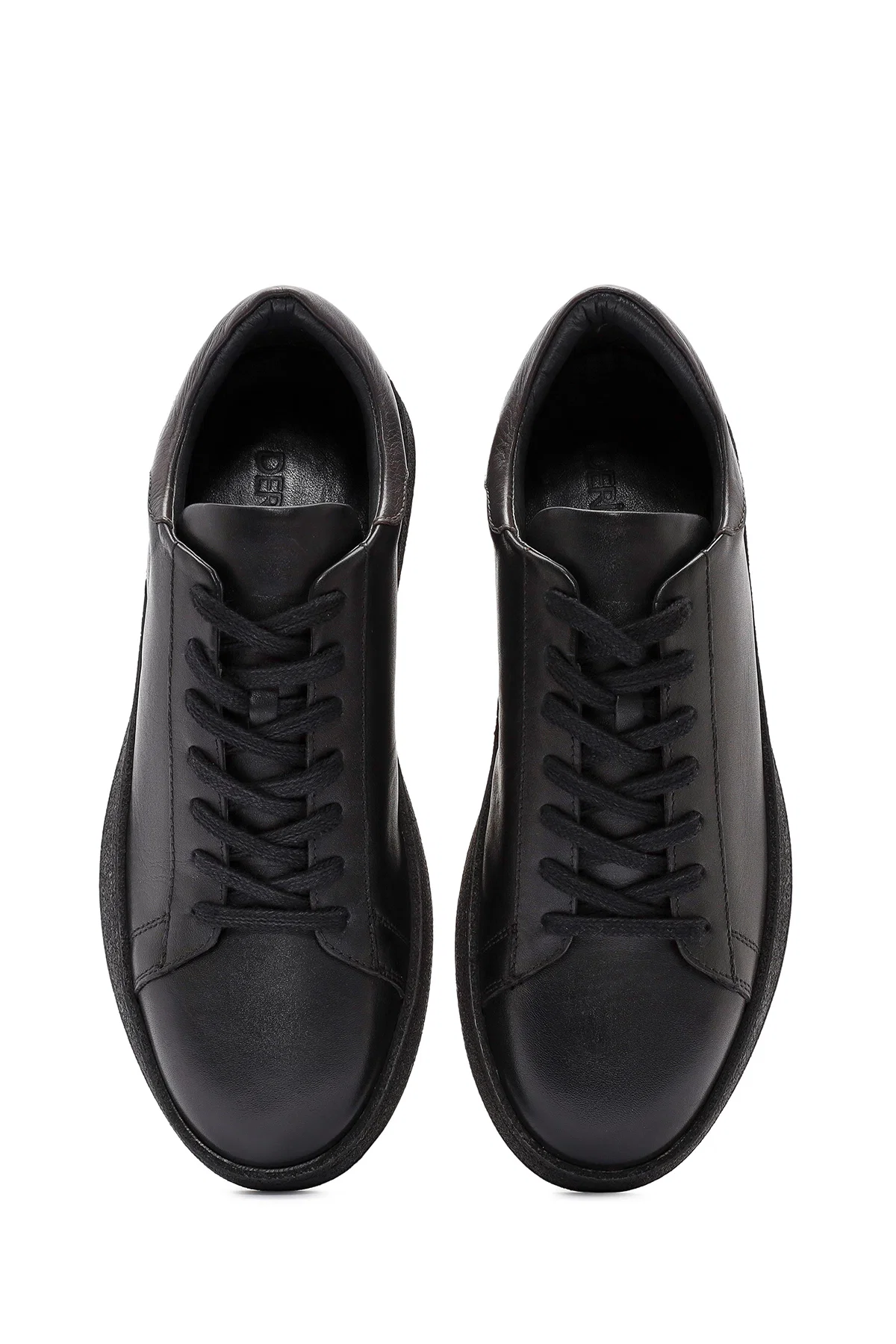 Erkek Siyah Bağcıklı Deri Sneaker - Image 7