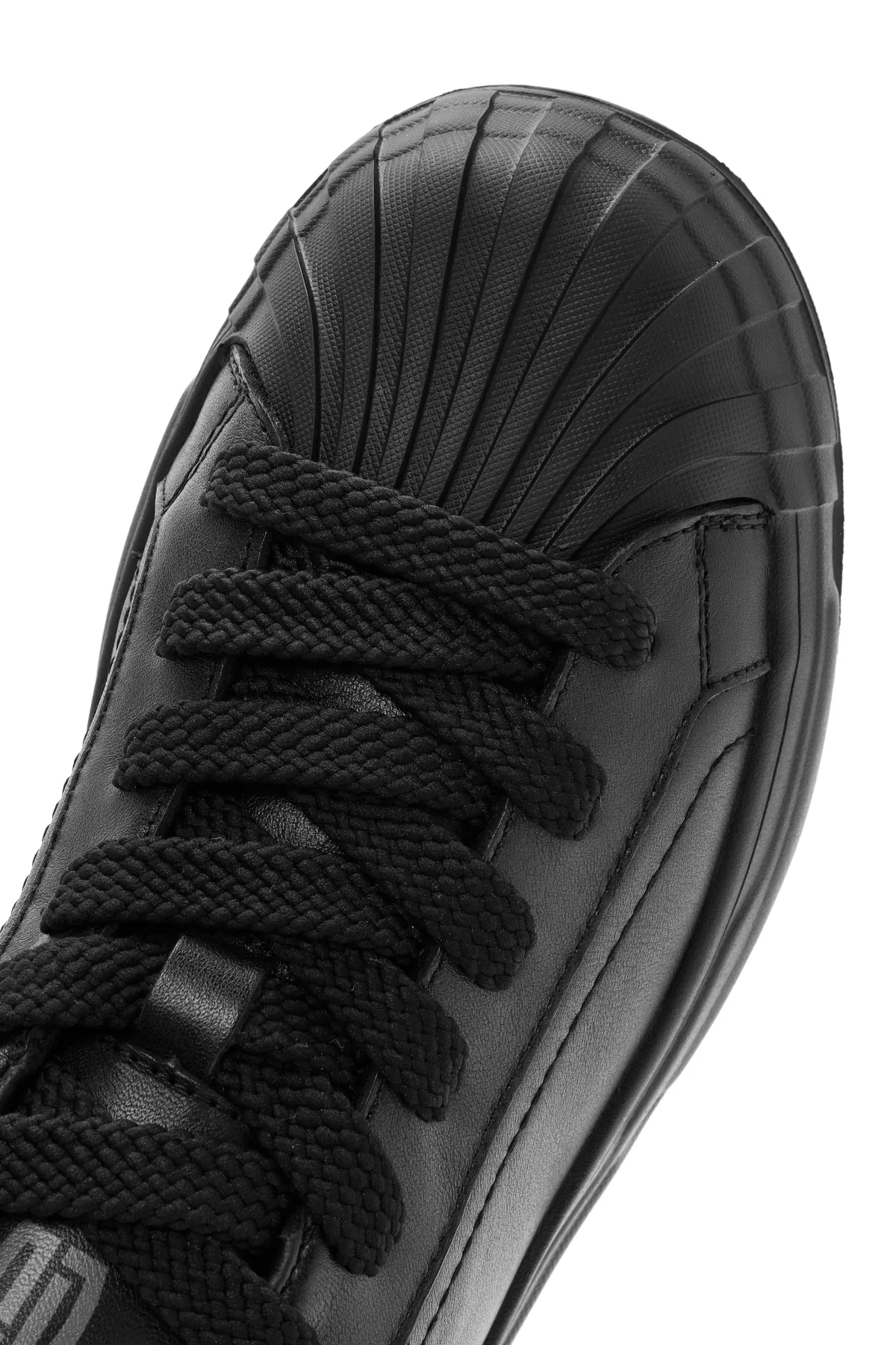 Erkek Siyah Bağcıklı Deri Sneaker - Image 10