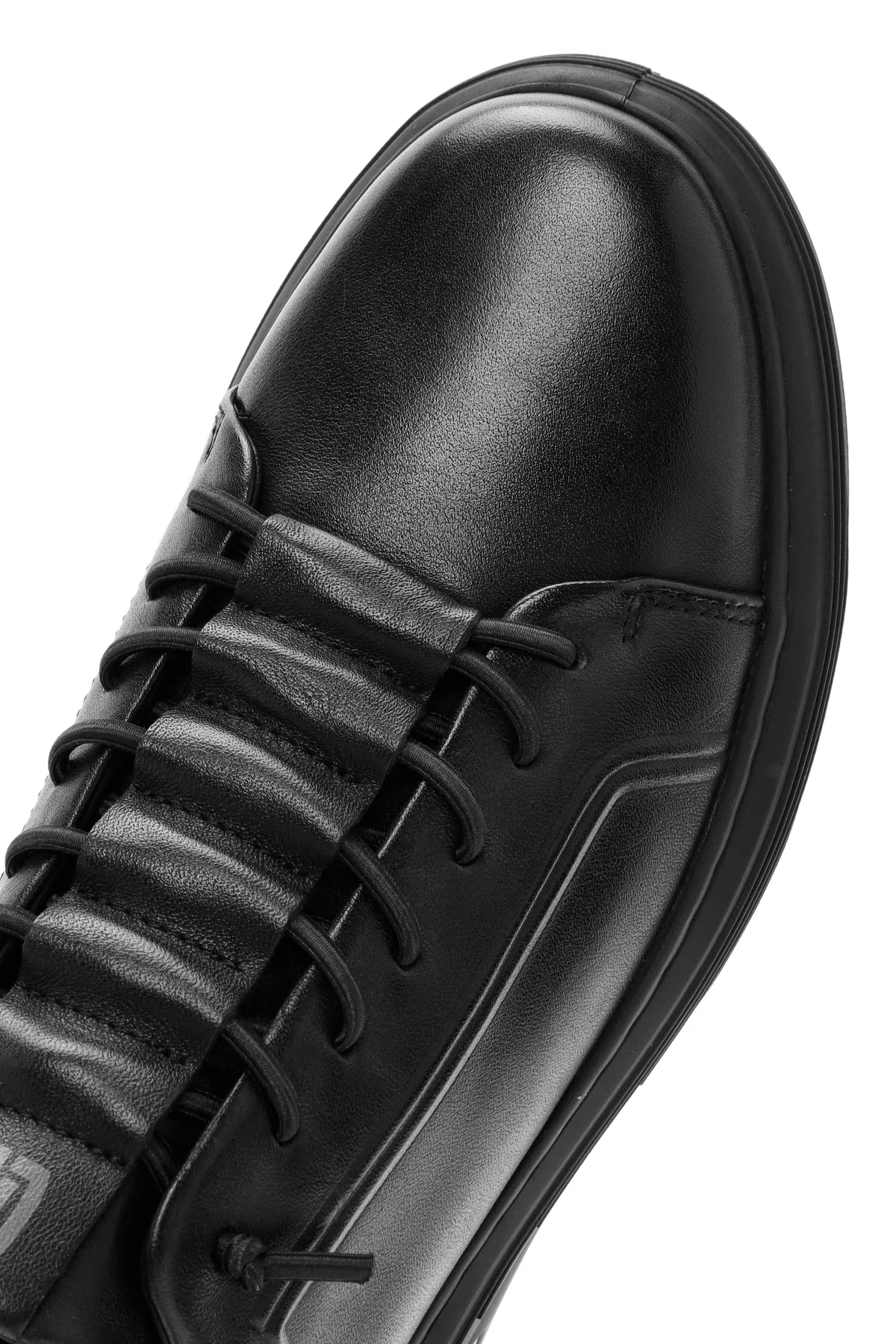 Erkek Siyah Bağcıklı Deri Sneaker - Image 10