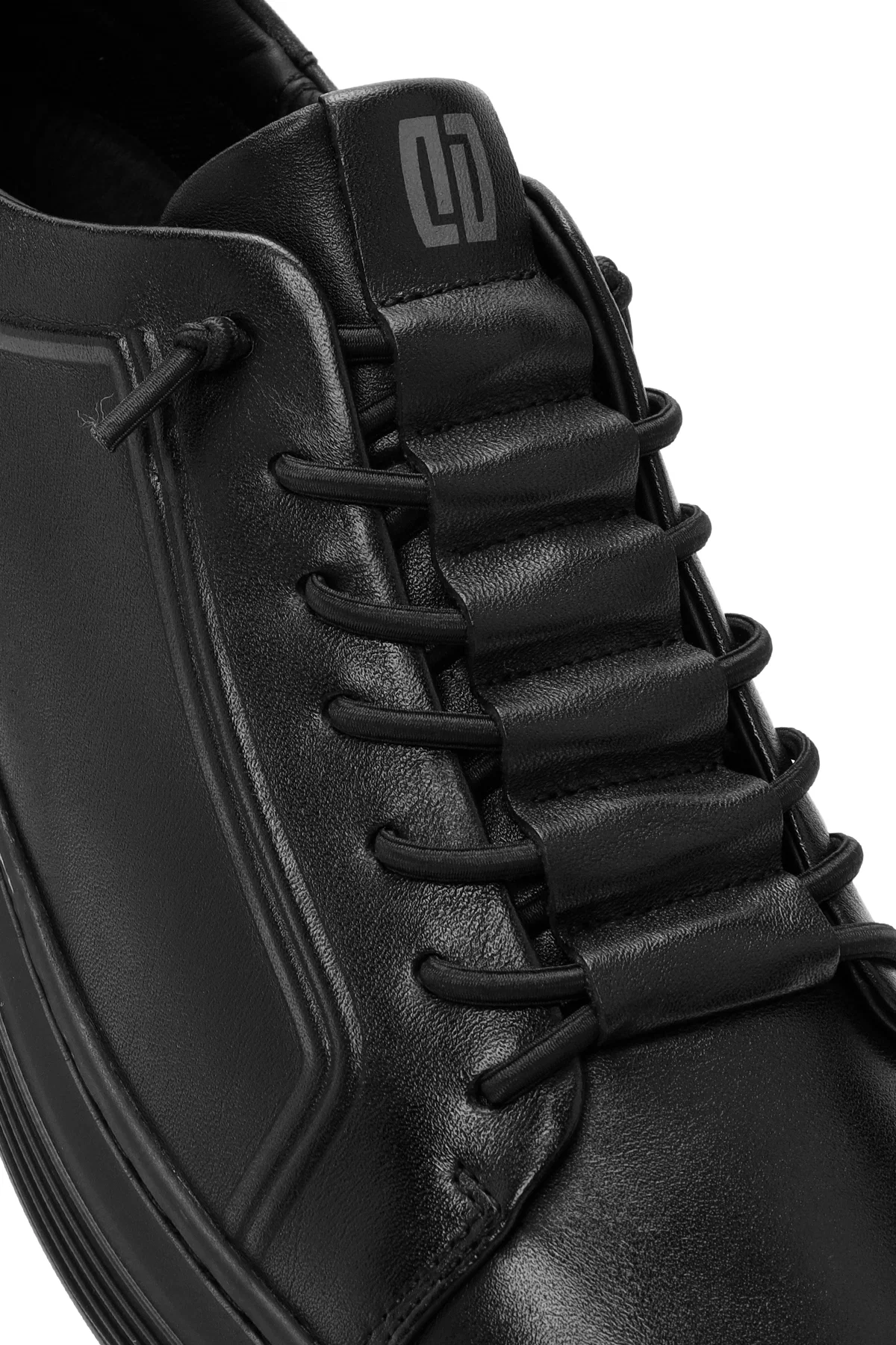 Erkek Siyah Bağcıklı Deri Sneaker - Image 9