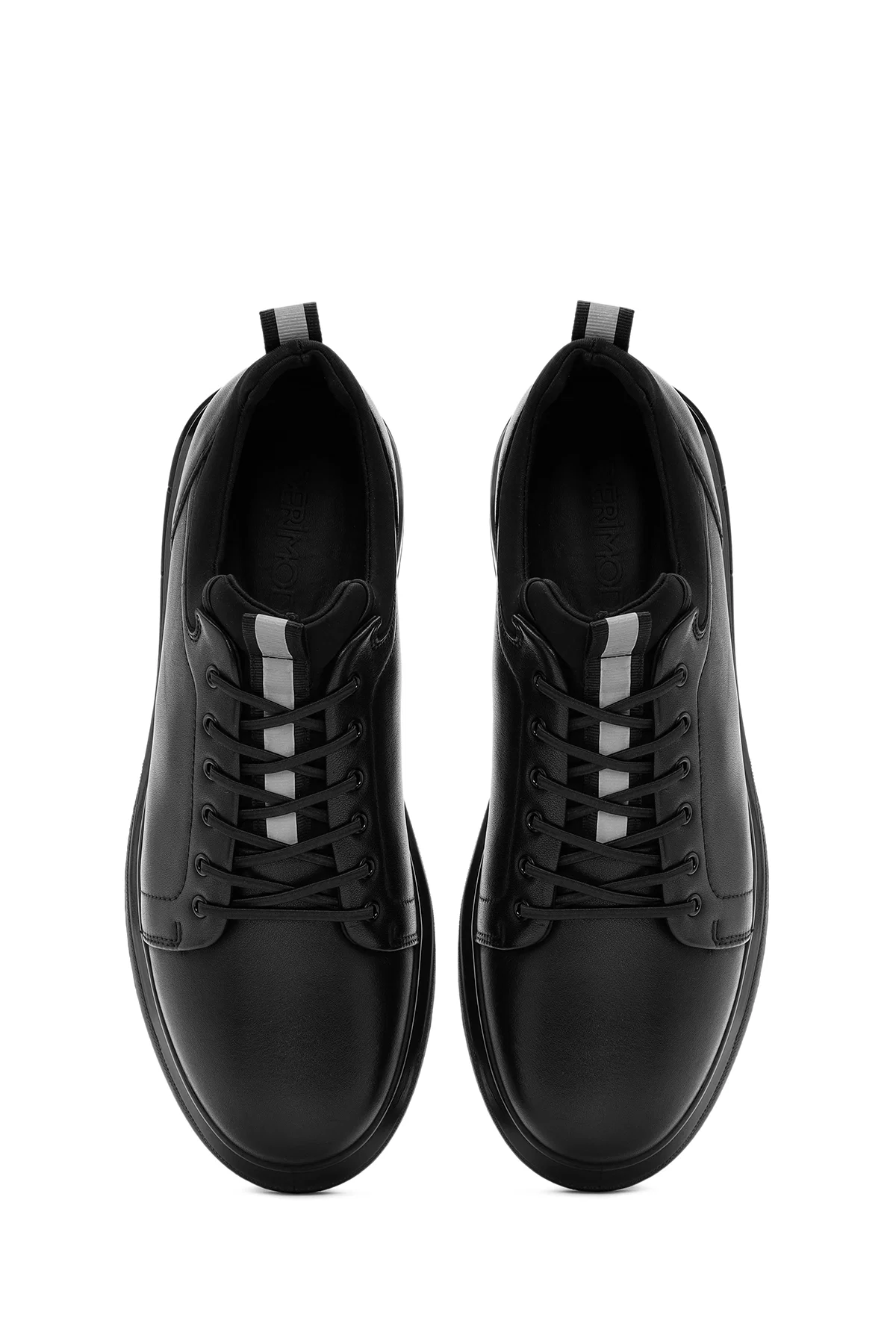 Erkek Siyah Bağcıklı Deri Sneaker - Image 7