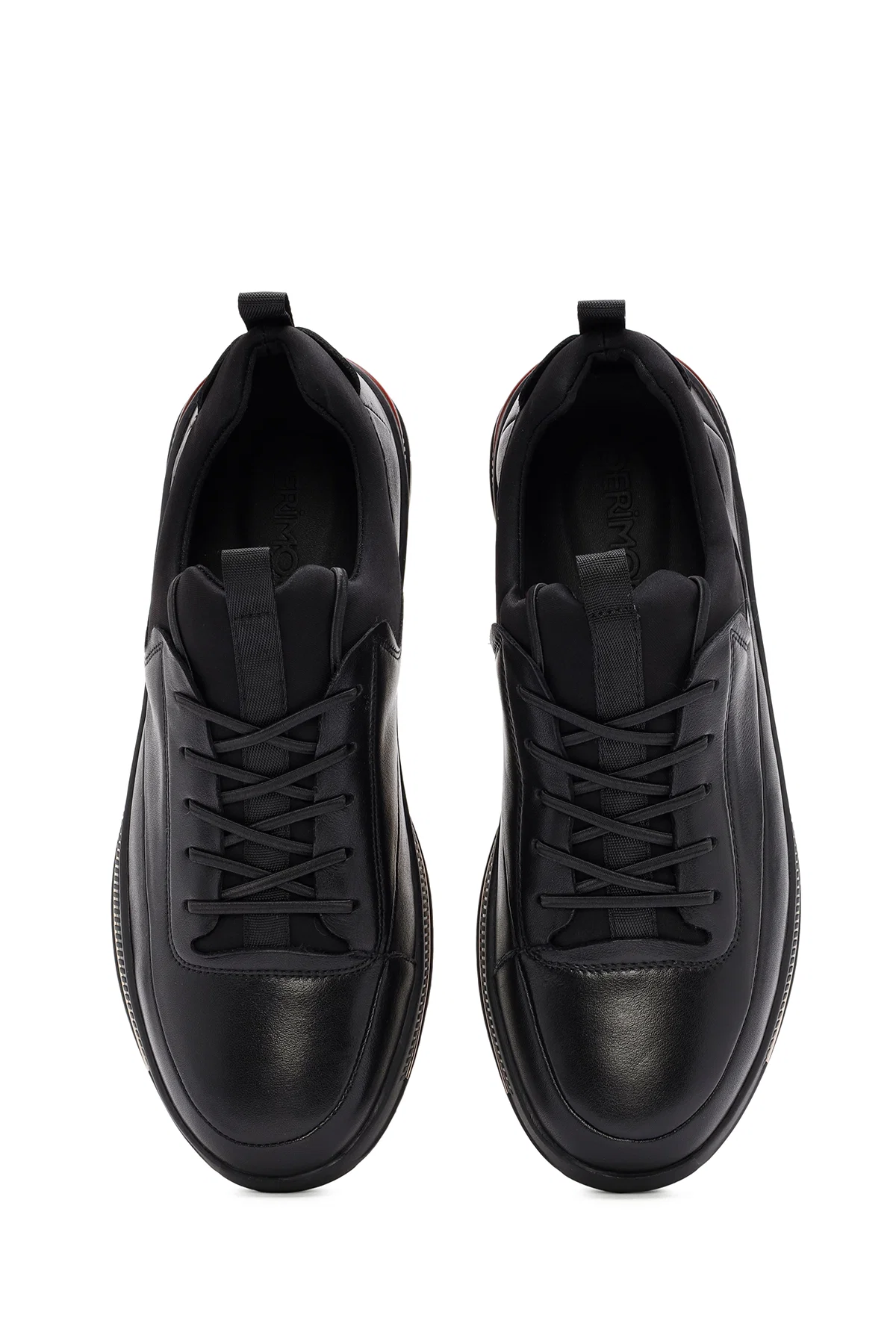 Erkek Siyah Bağcıklı Deri Sneaker - Image 7