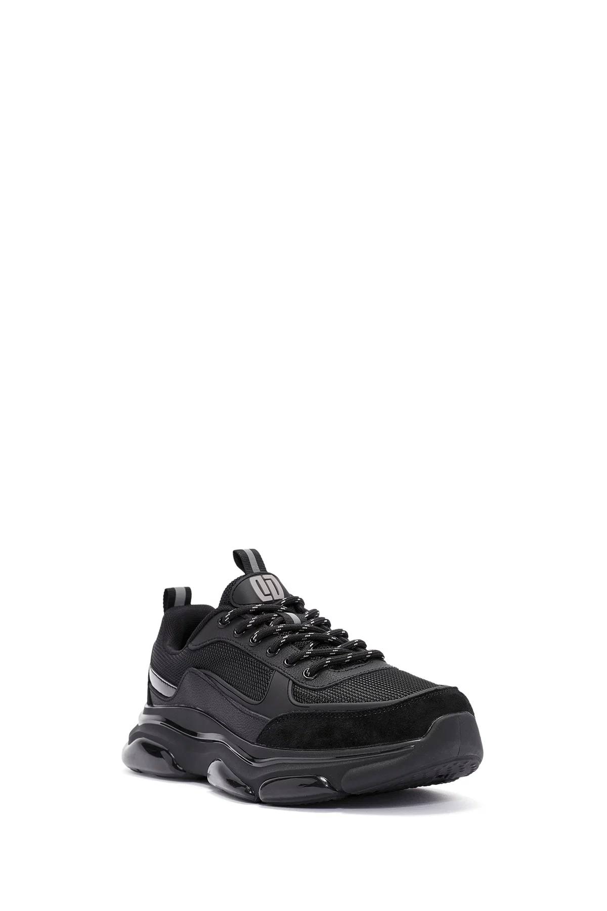 Erkek Siyah Bağcıklı Deri Sneaker - Image 6