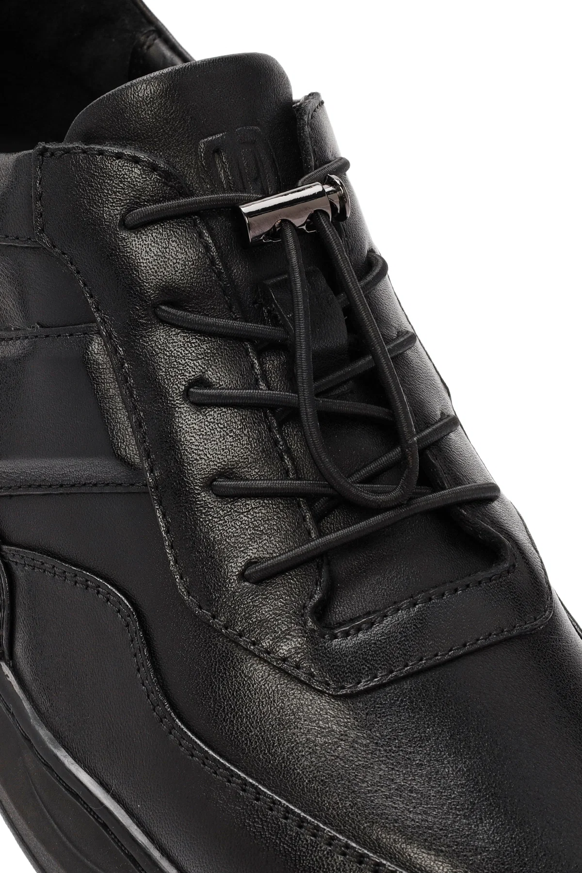 Erkek Siyah Bağcıklı Deri Sneaker - Image 9