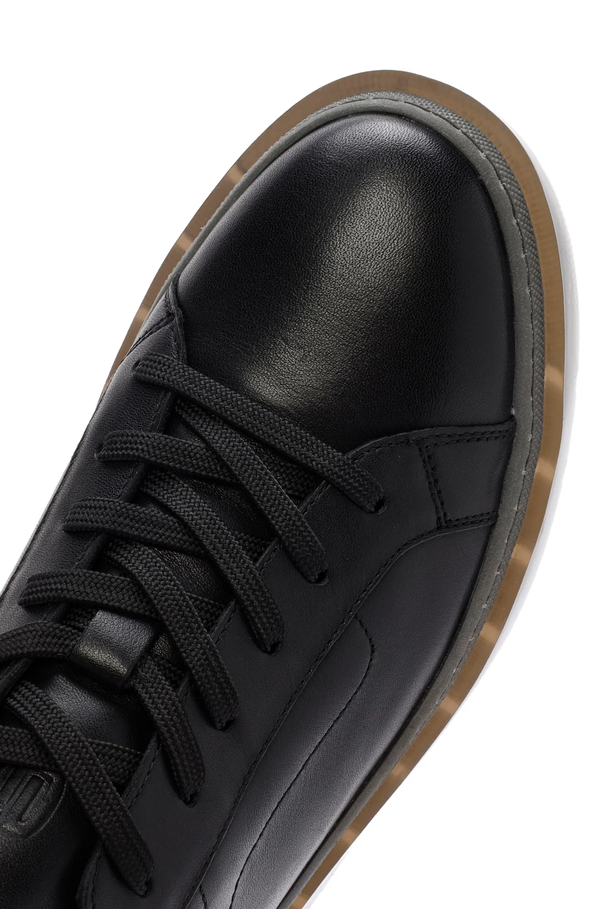 Erkek Siyah Bağcıklı Deri Sneaker - Image 10
