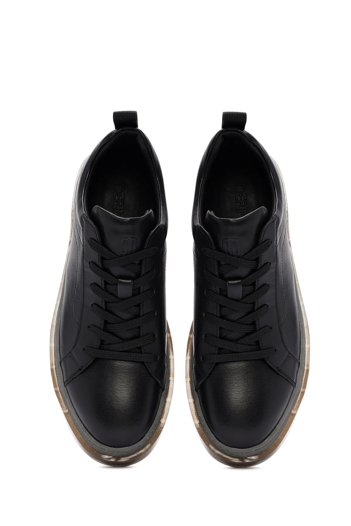 Erkek Siyah Bağcıklı Deri Sneaker - Image 7