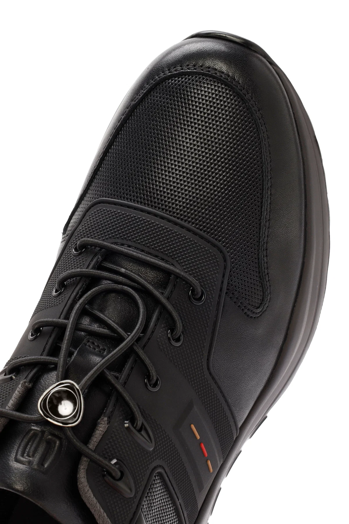 Erkek Siyah Bağcıklı Deri Sneaker - Image 10