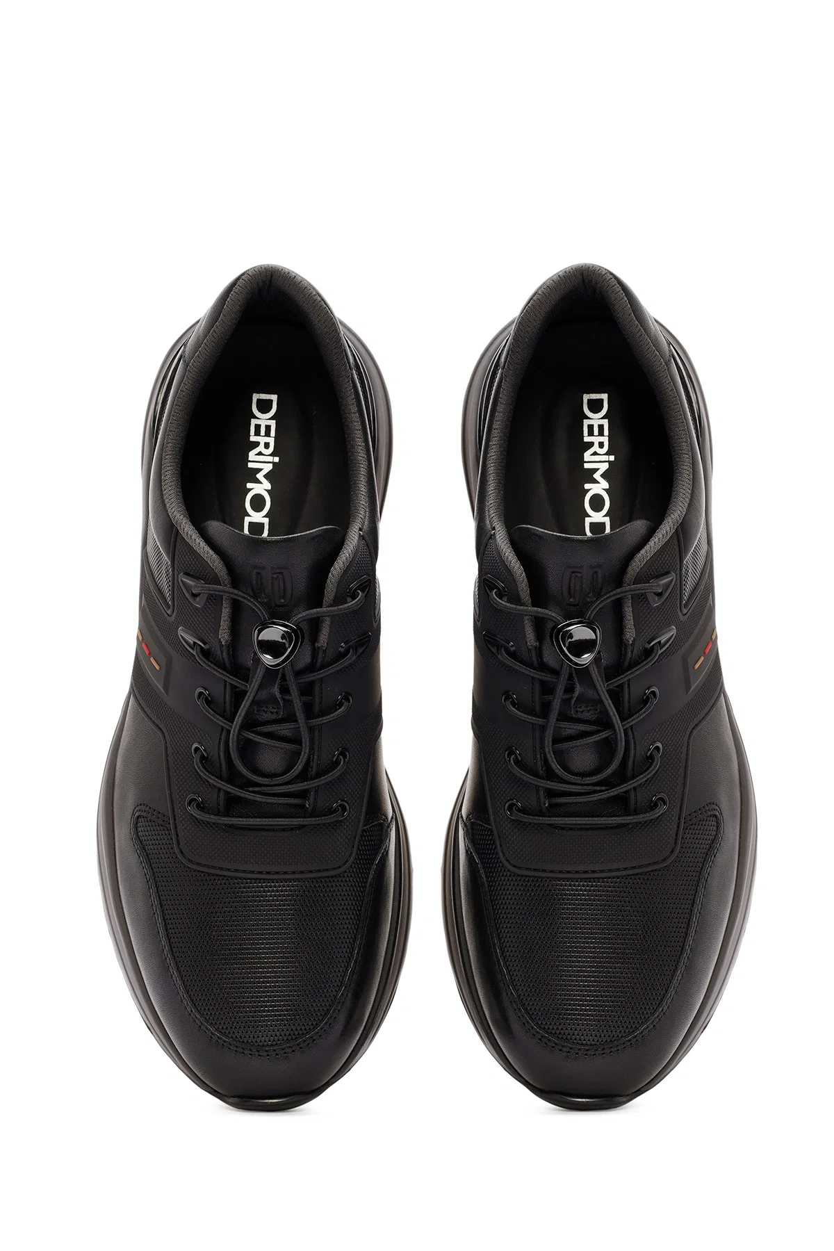 Erkek Siyah Bağcıklı Deri Sneaker - Image 7