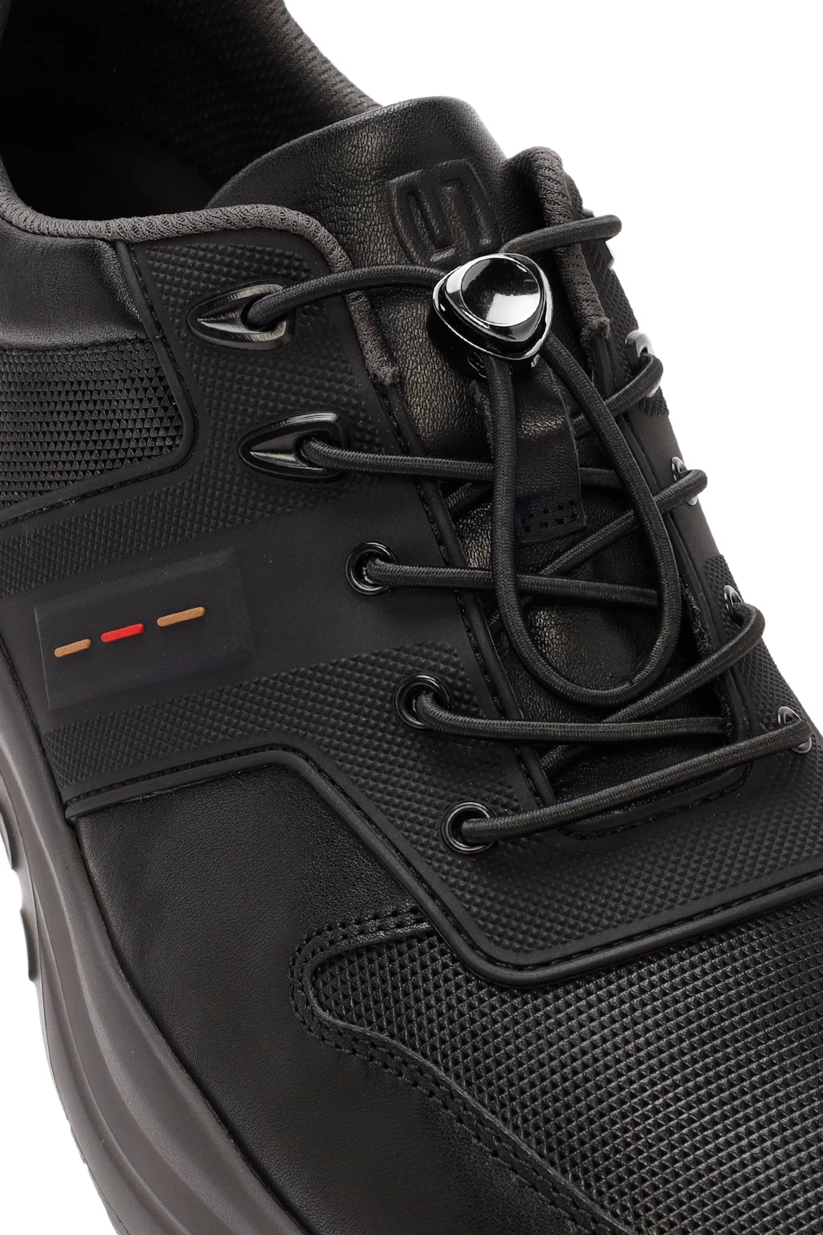 Erkek Siyah Bağcıklı Deri Sneaker - Image 9