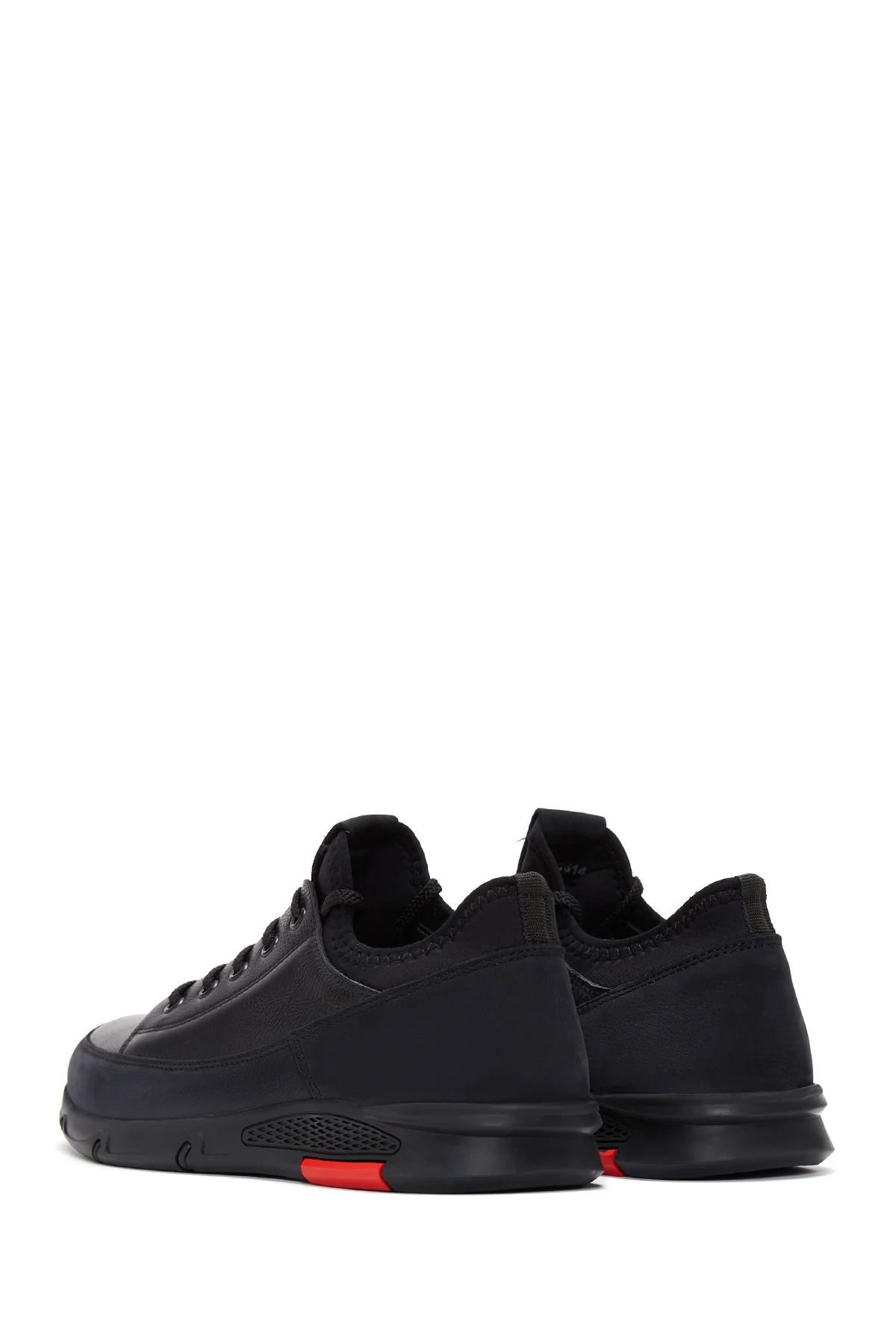 Erkek Siyah Bağcıklı Deri Sneaker - Image 5