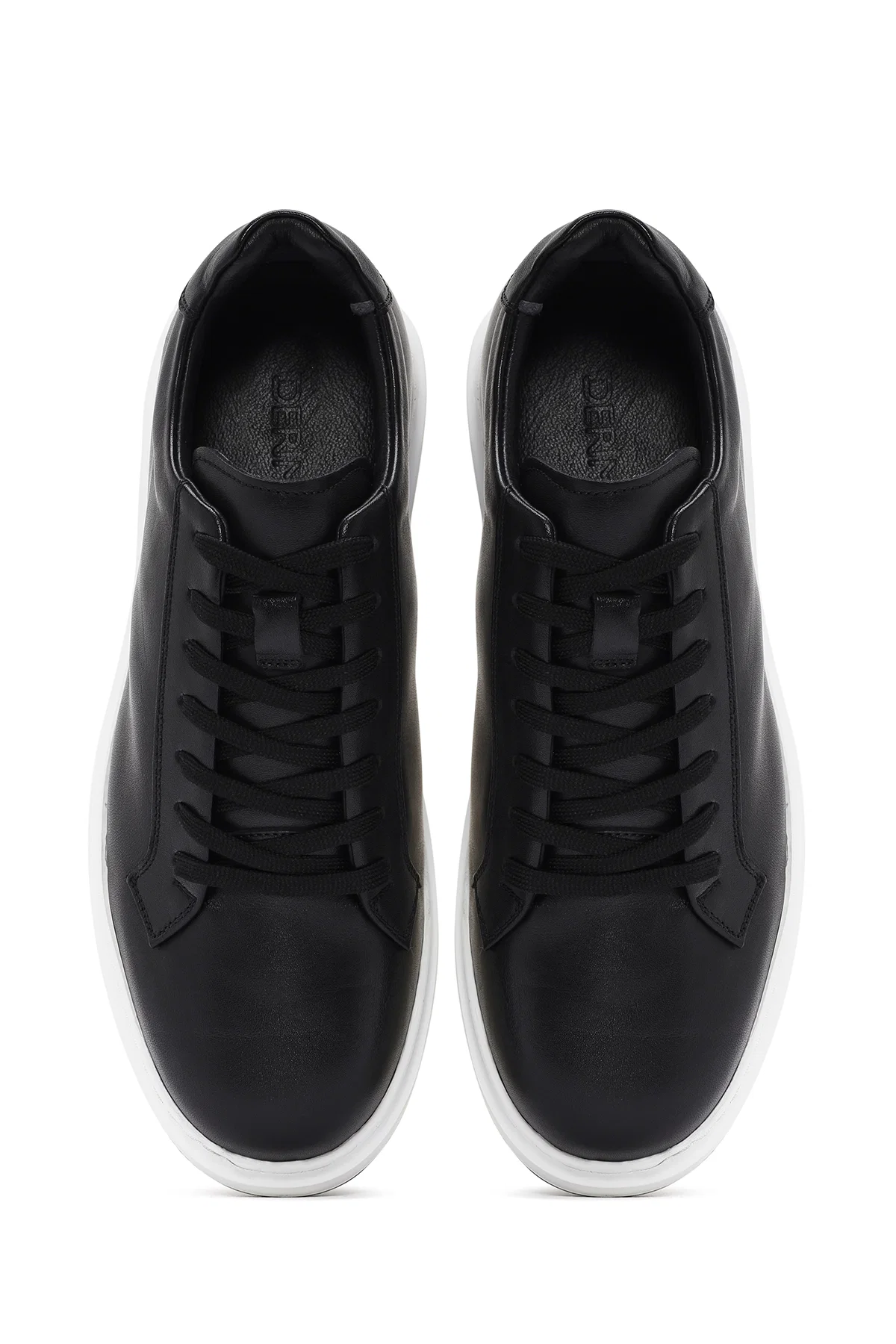 Erkek Siyah Bağcıklı Deri Sneaker - Image 7