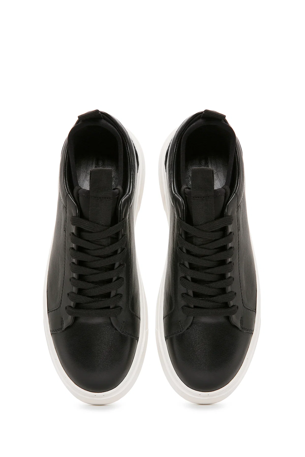 Erkek Siyah Bağcıklı Deri Sneaker - Image 7