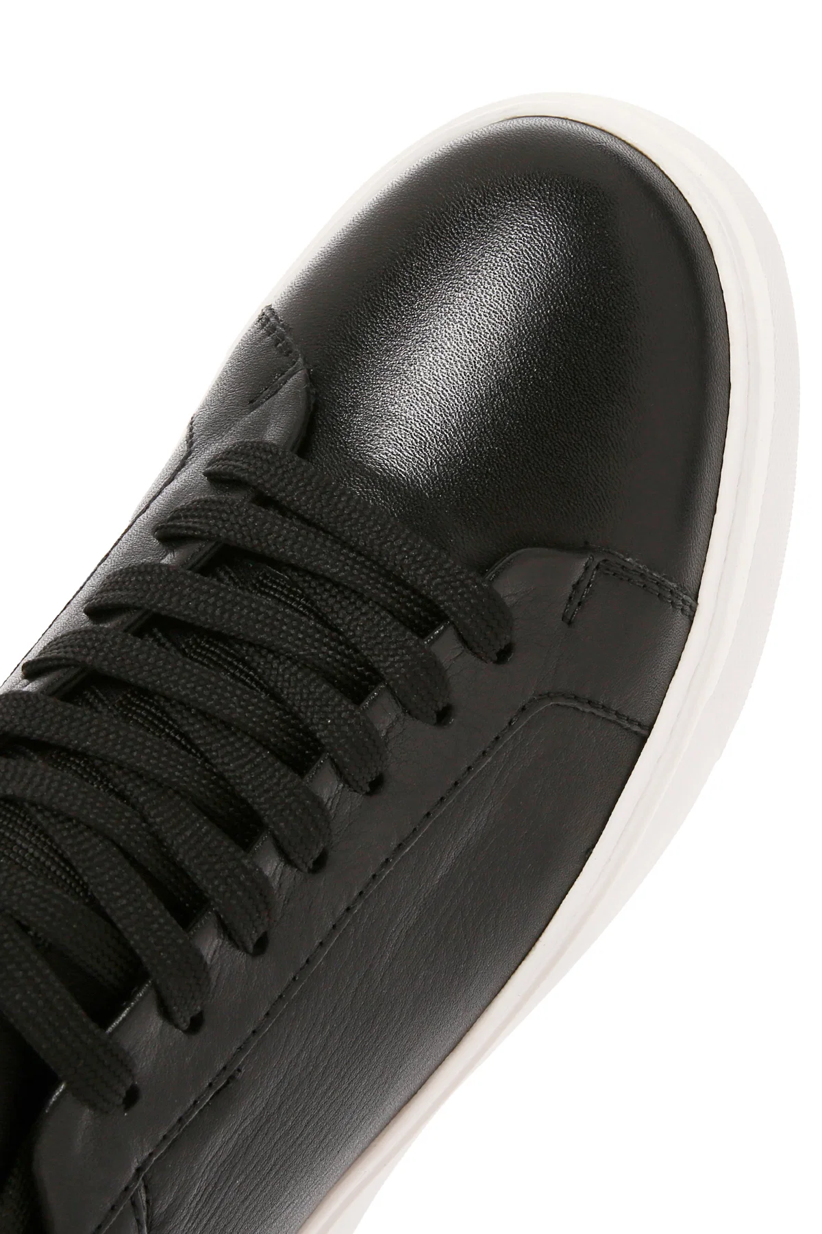 Erkek Siyah Bağcıklı Deri Sneaker - Image 9