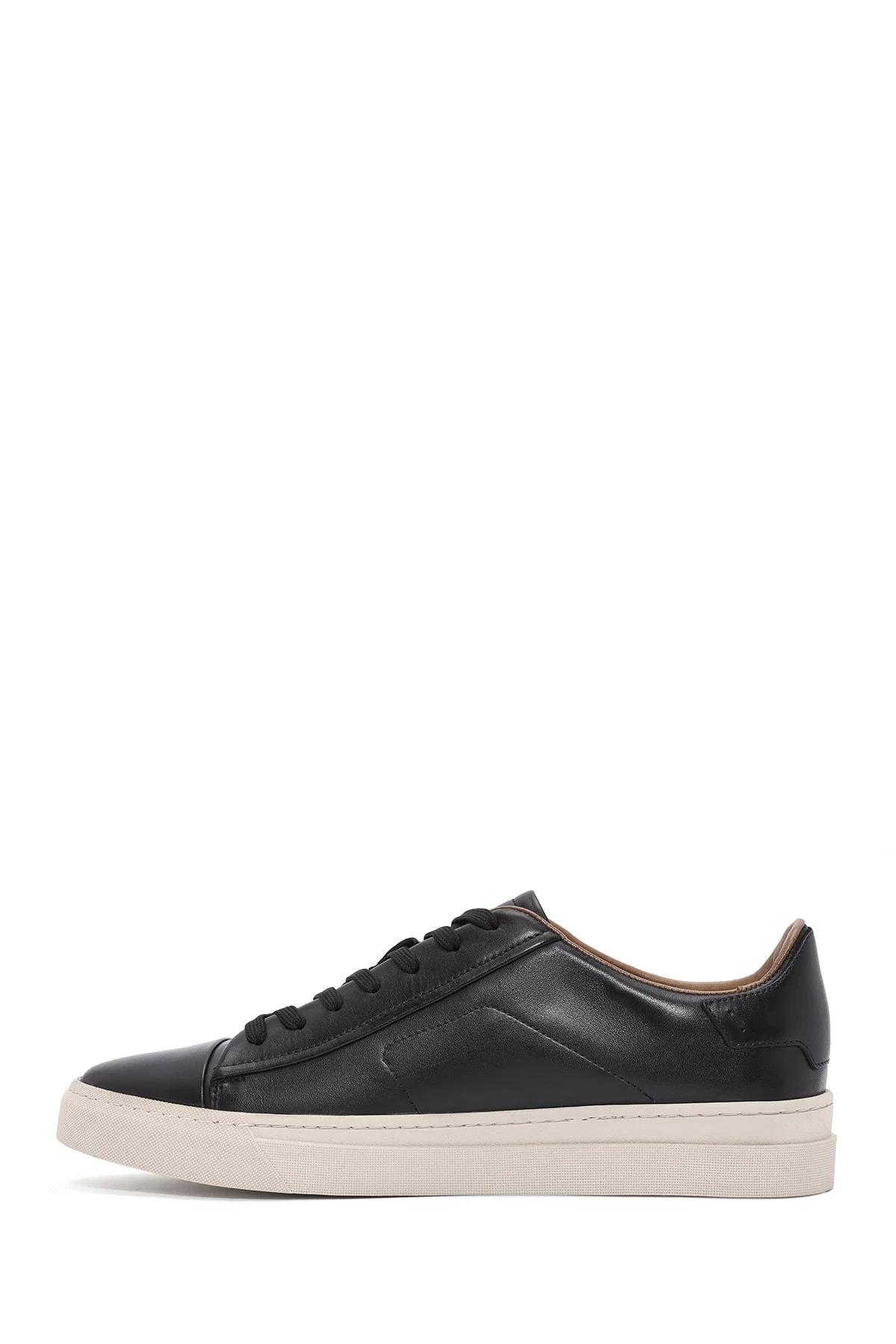 Erkek Siyah Bağcıklı Deri Sneaker - Image 2