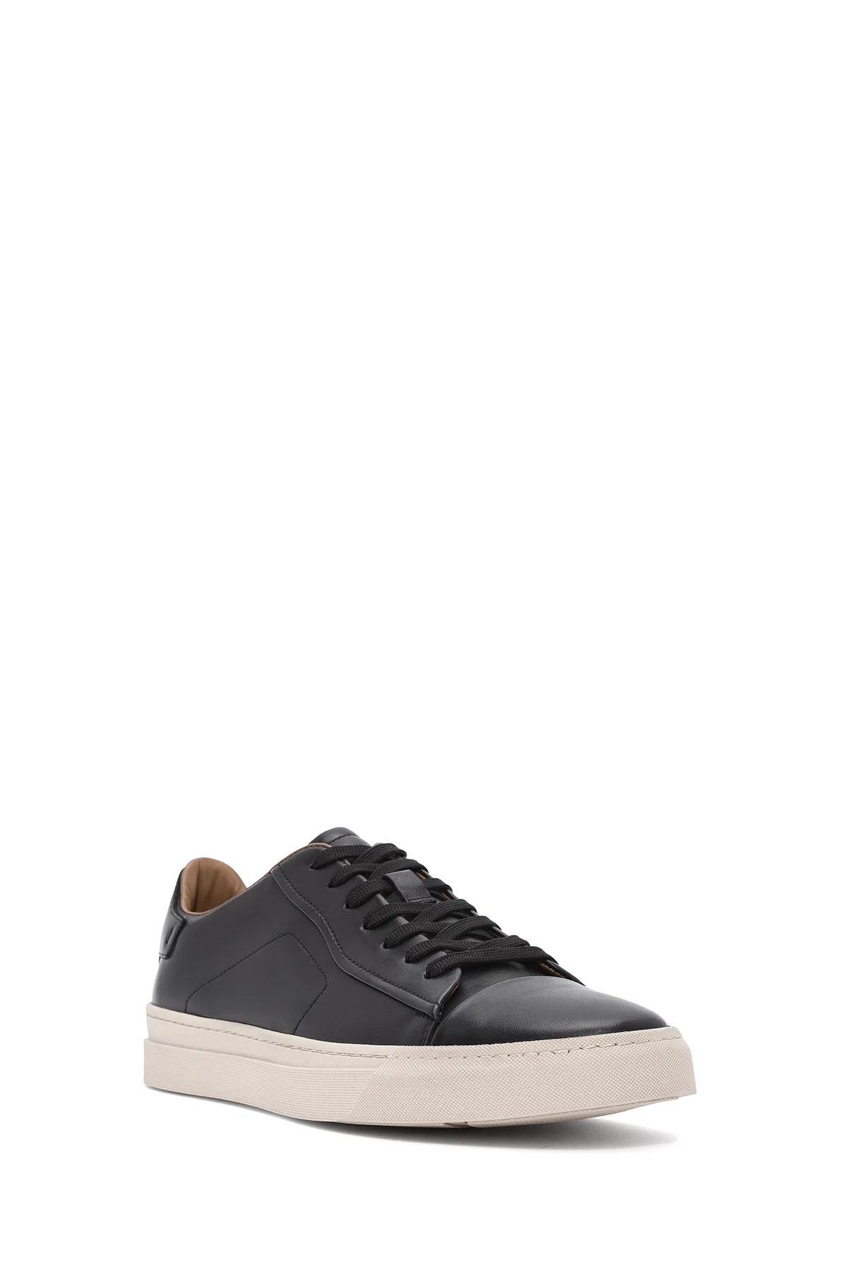 Erkek Siyah Bağcıklı Deri Sneaker - Image 6