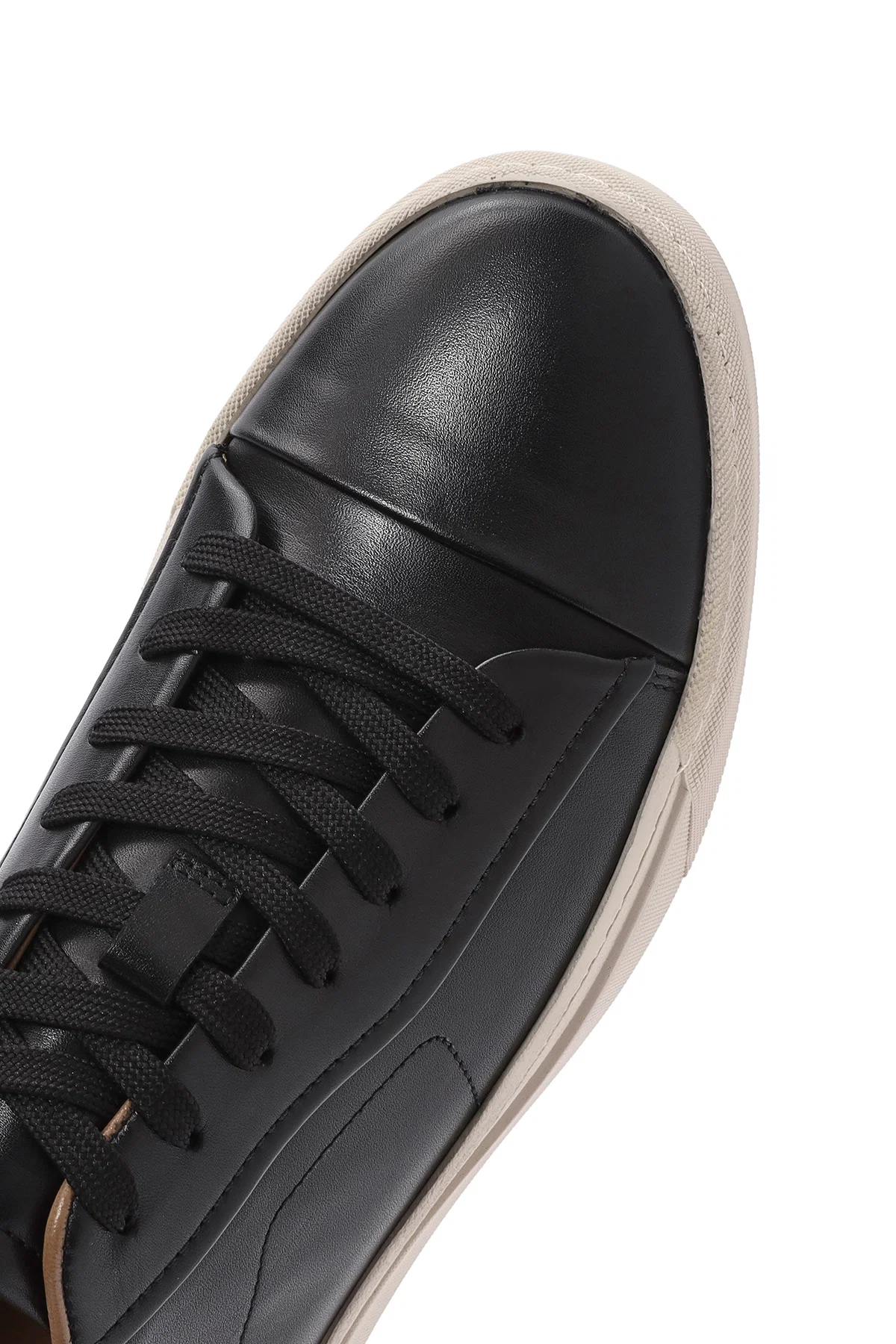 Erkek Siyah Bağcıklı Deri Sneaker - Image 8