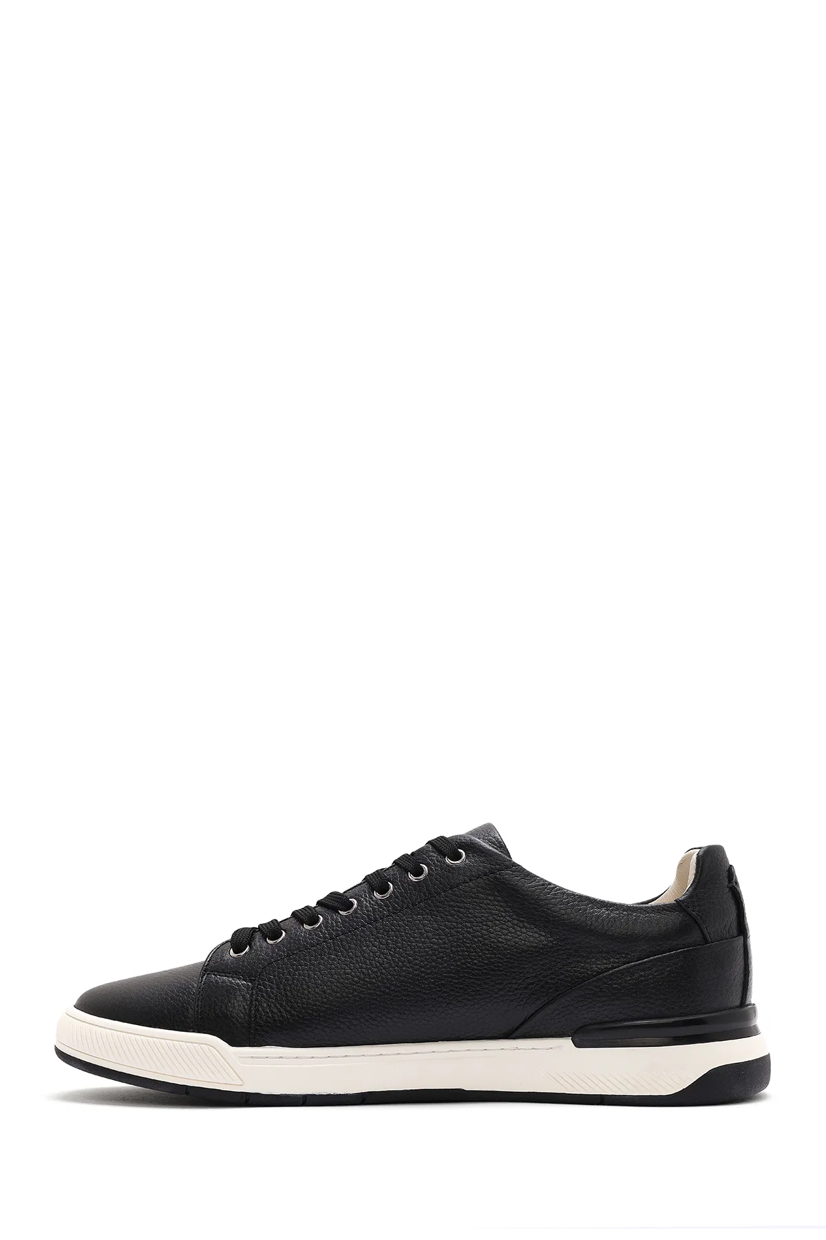 Erkek Siyah Bağcıklı Deri Sneaker - Image 2