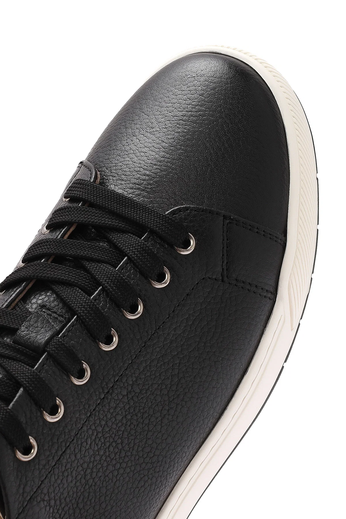 Erkek Siyah Bağcıklı Deri Sneaker - Image 9