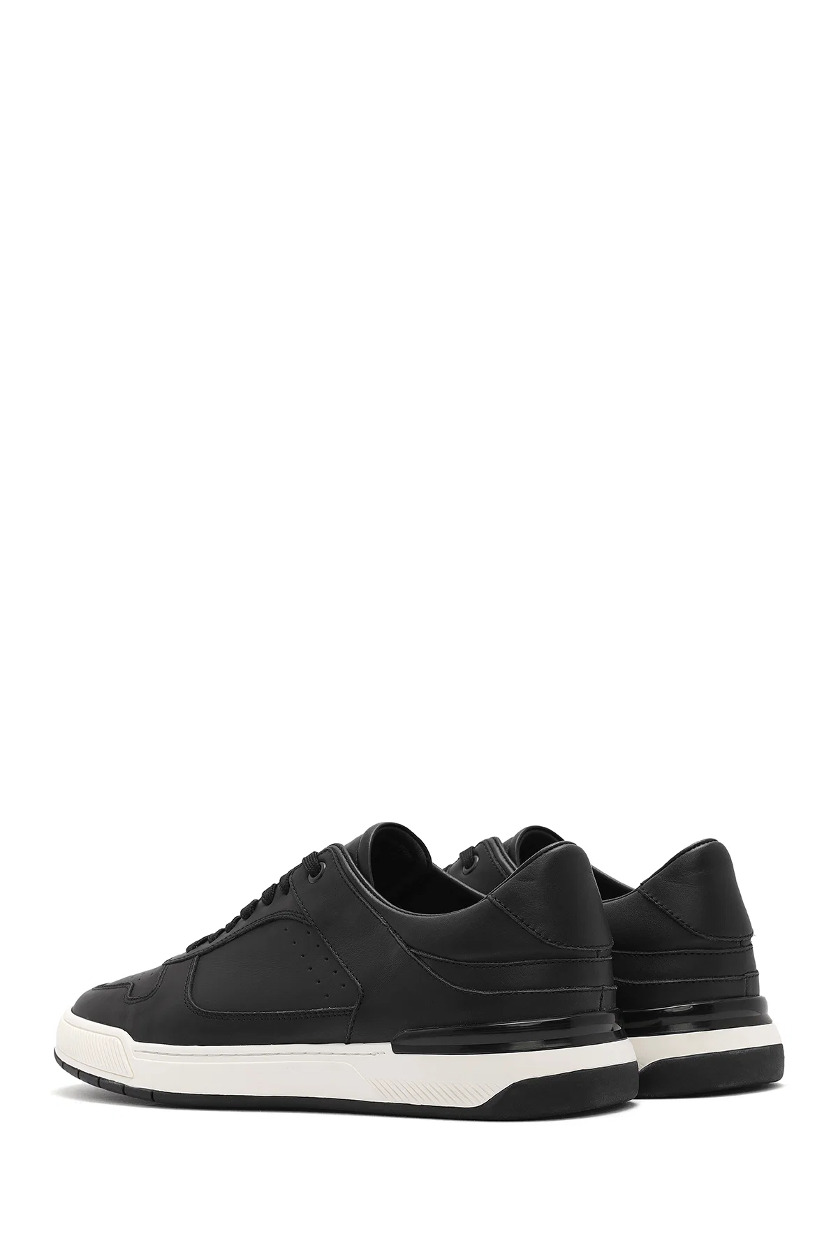 Erkek Siyah Bağcıklı Deri Sneaker - Image 5
