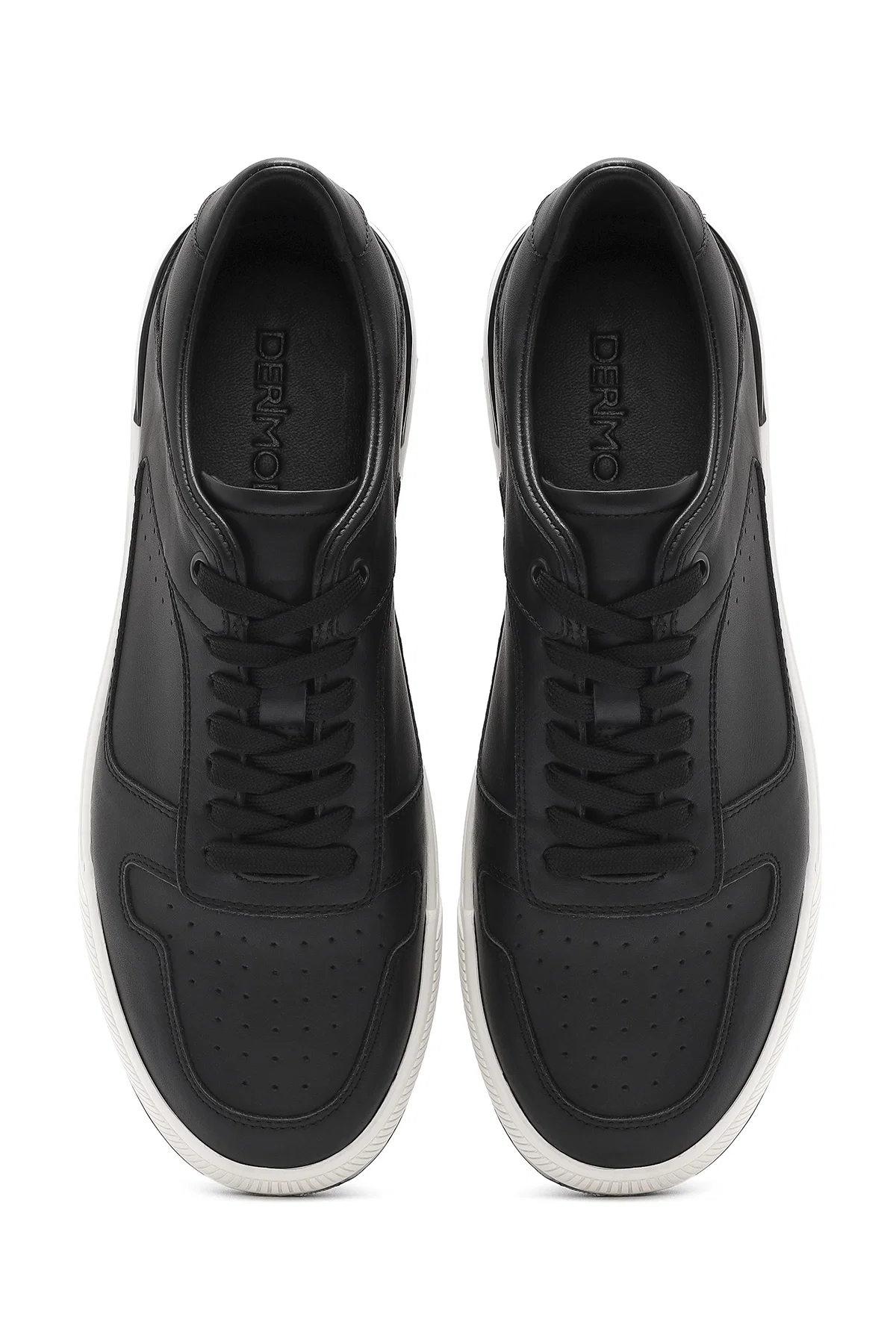Erkek Siyah Bağcıklı Deri Sneaker - Image 7